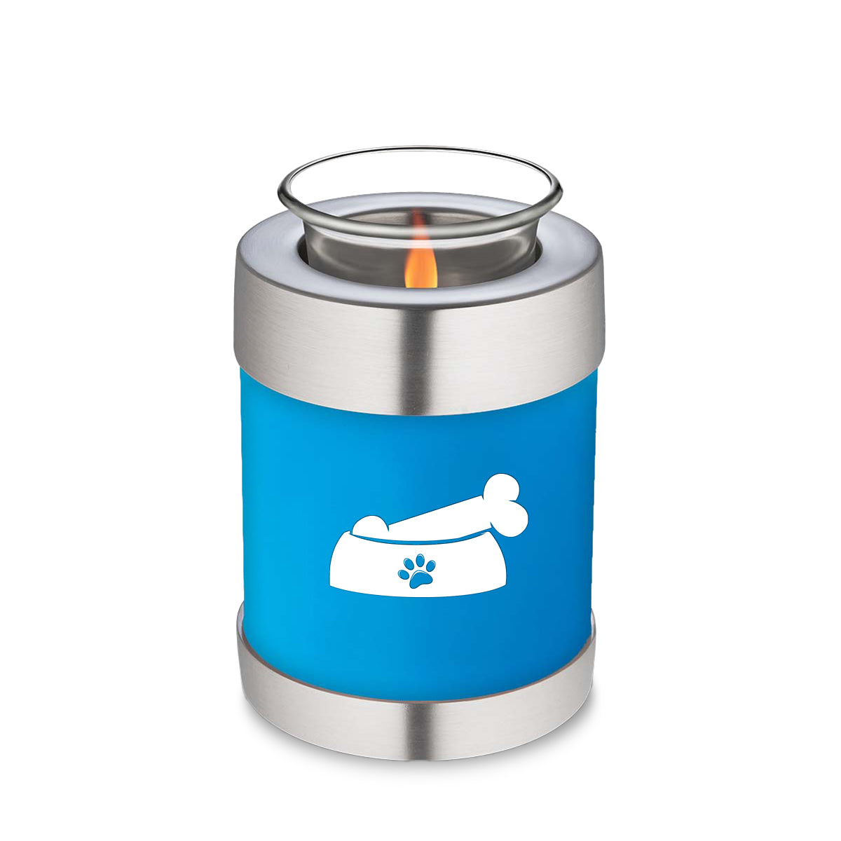 Candle Holder Embrace Racing Blue Pet Dog Bone Cremation Urn