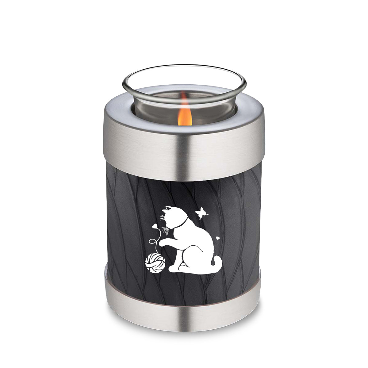 Candle Holder Embrace Pearl Black Pet Fun Cat Cremation Urn