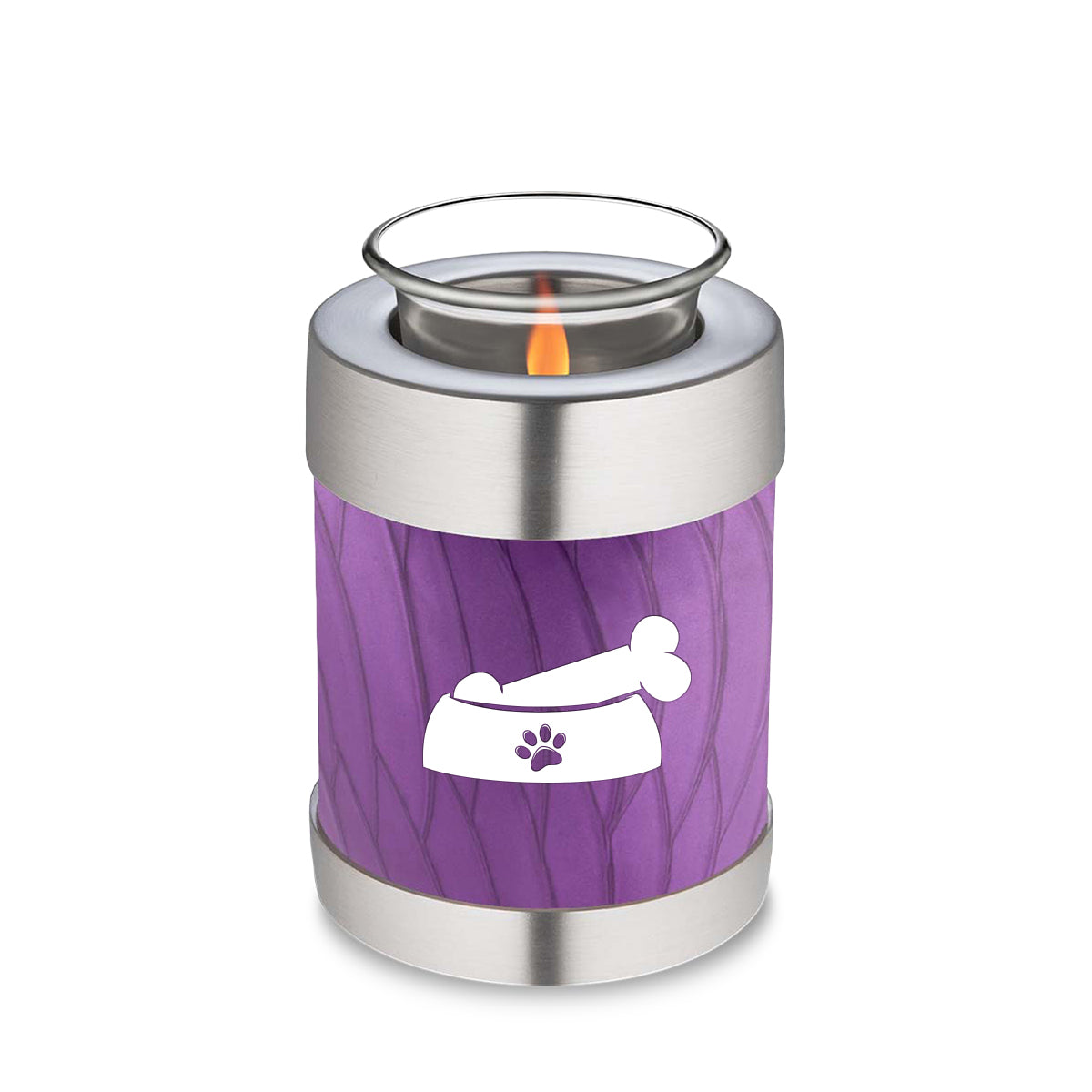 Candle Holder Embrace Pearl Purple Pet Dog Bone Cremation Urn