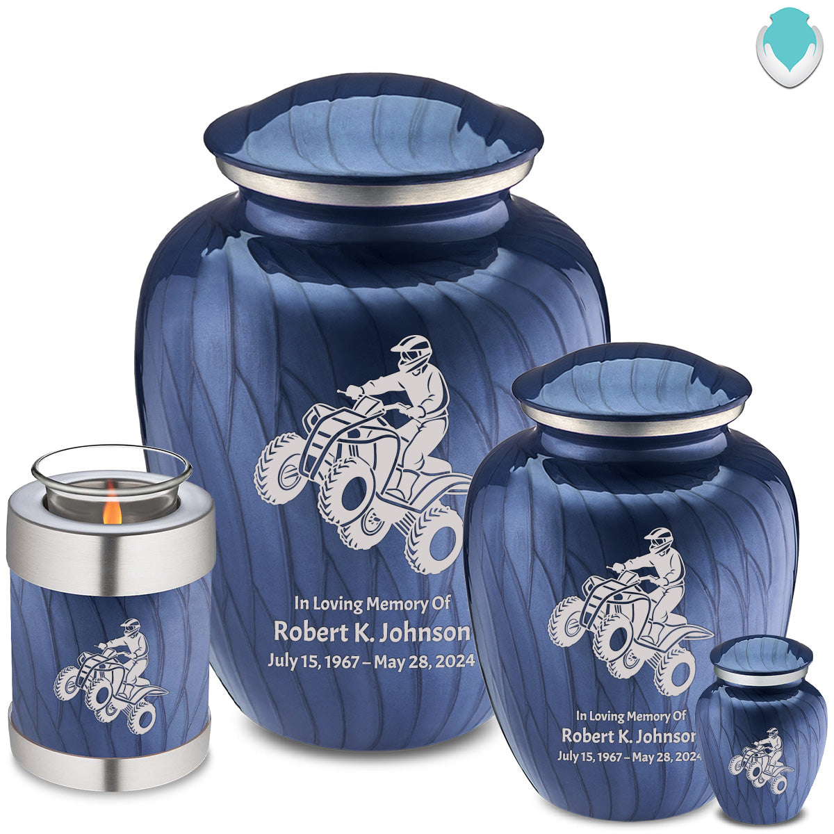 Adult Embrace Pearl Cobalt Blue ATV Cremation Urn