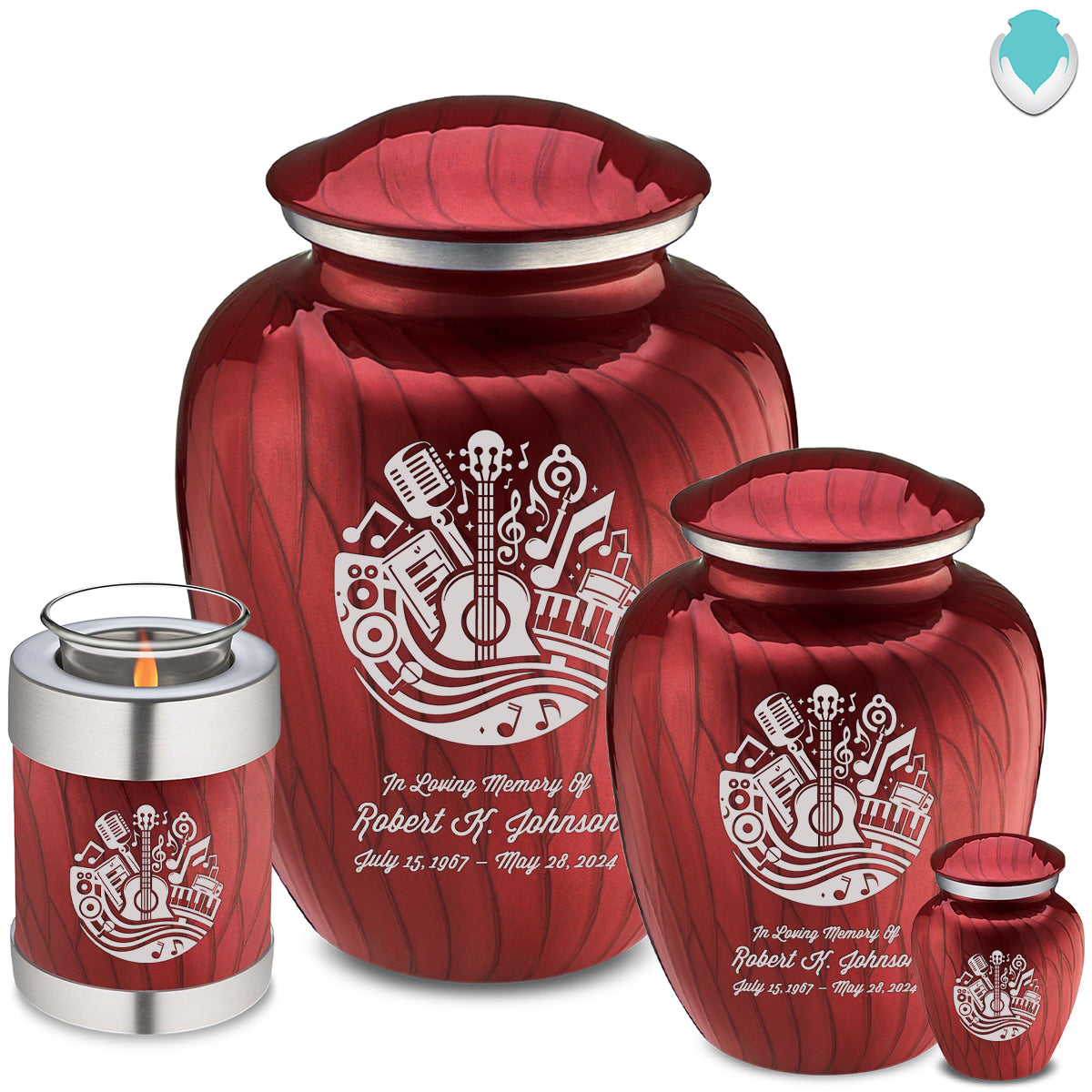 Adult Embrace Pearl Candy Red Music Cremation Urn