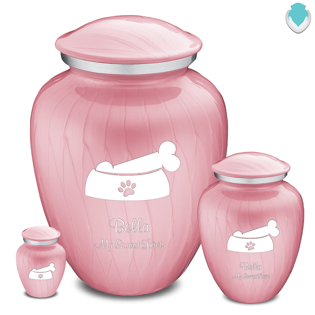 Keepsake Embrace Pearl Pink Pet Dog Bone Cremation Urn