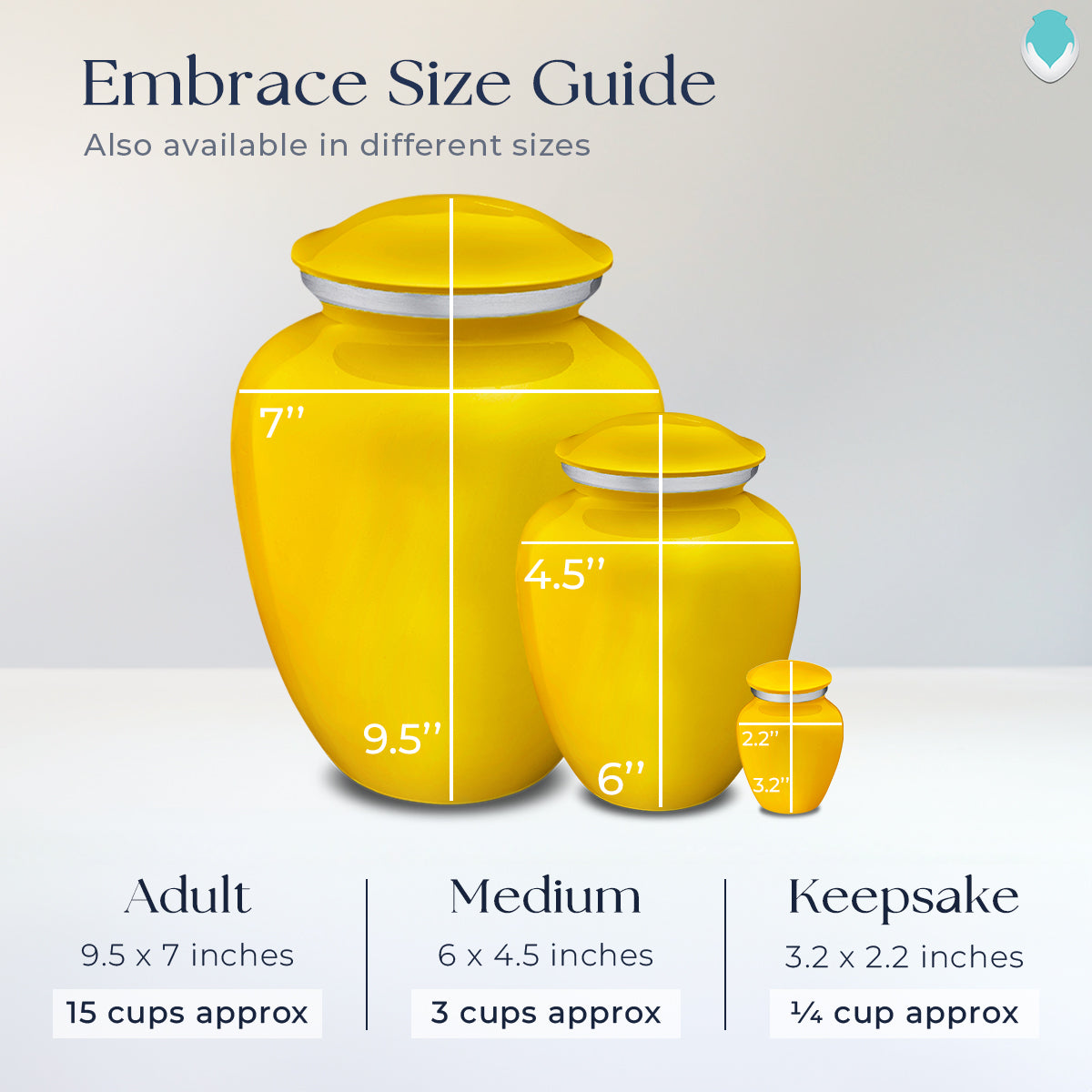 Adult Embrace Yellow Portrait Cremation Urn