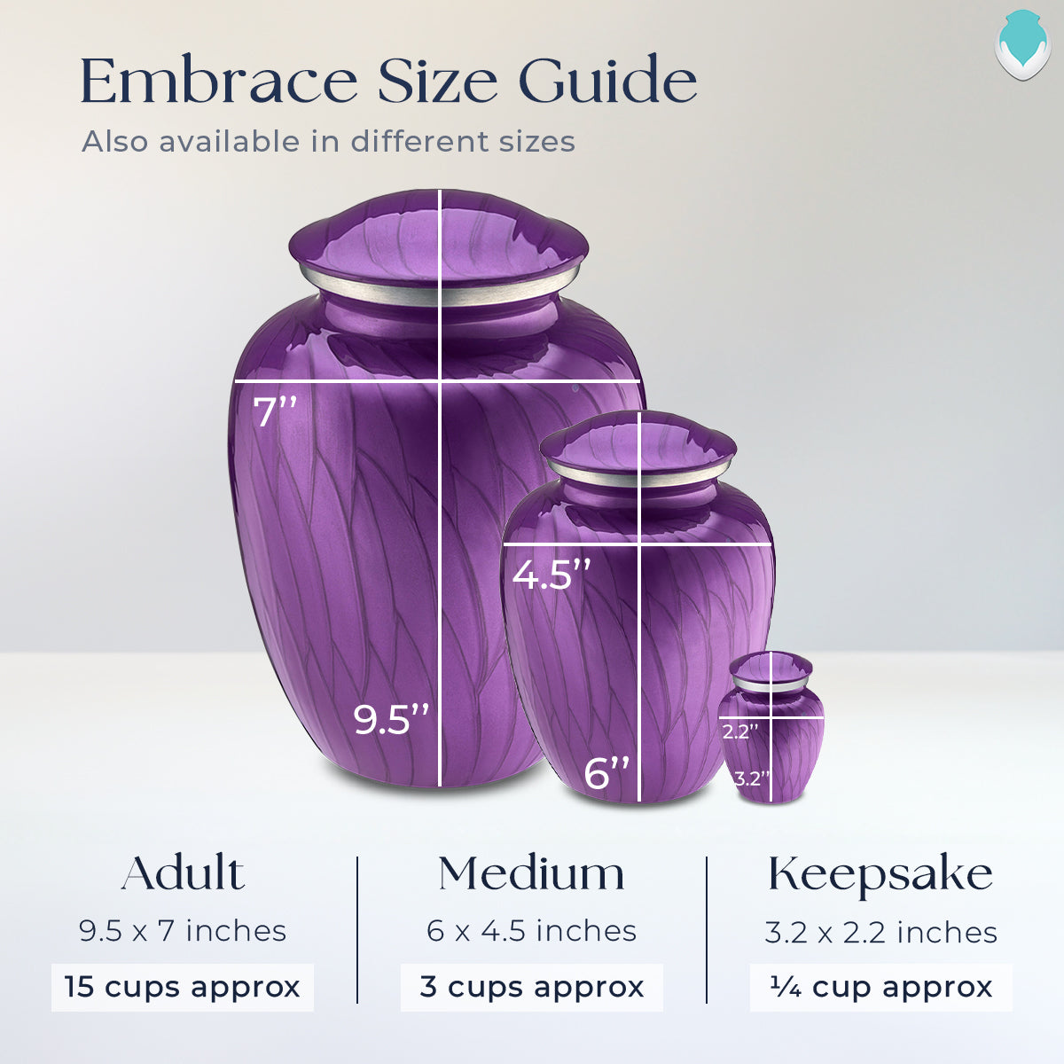 Keepsake Embrace Pearl Purple Portrait Cremation Urn