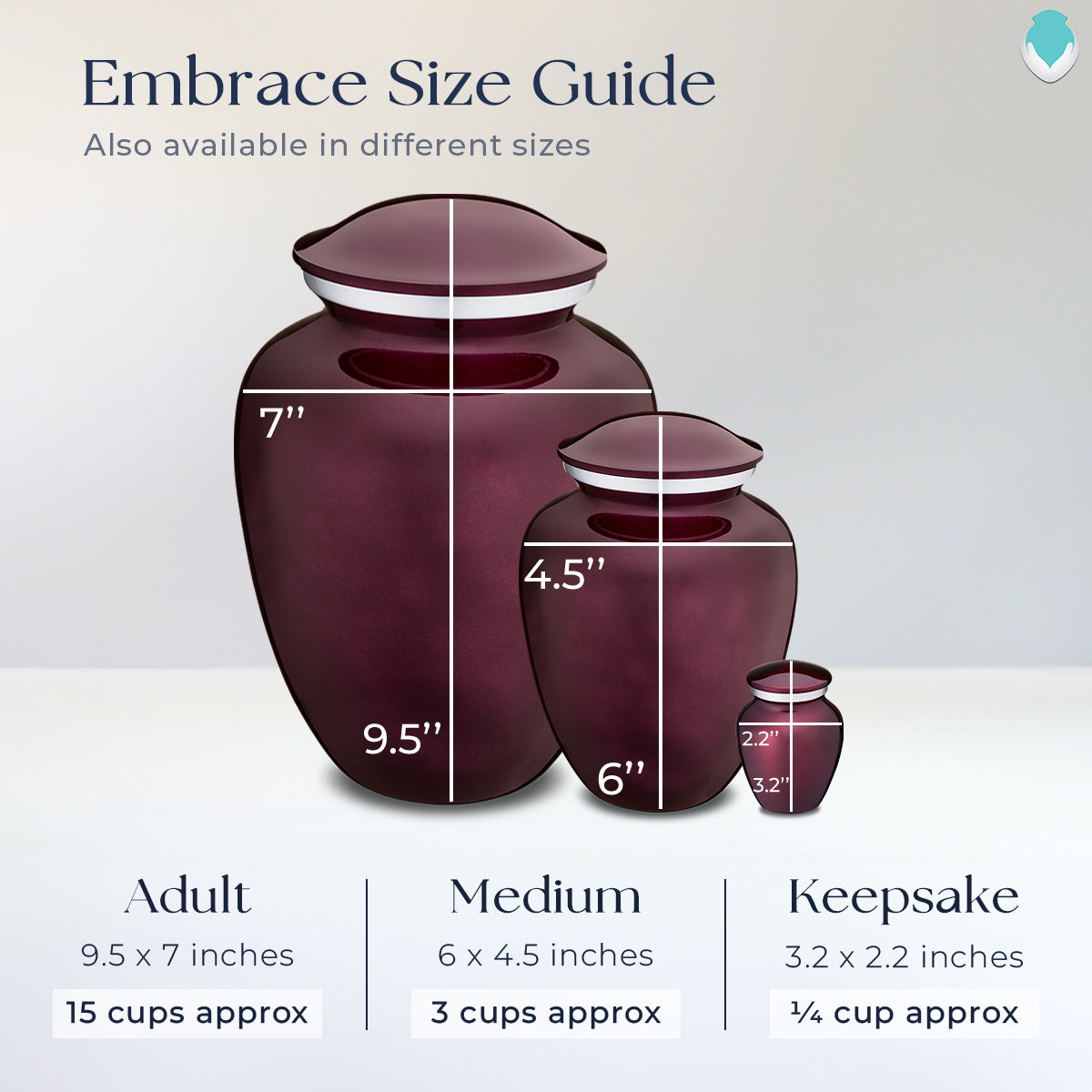 Medium Embrace Cherry Purple Portrait Cremation Urn