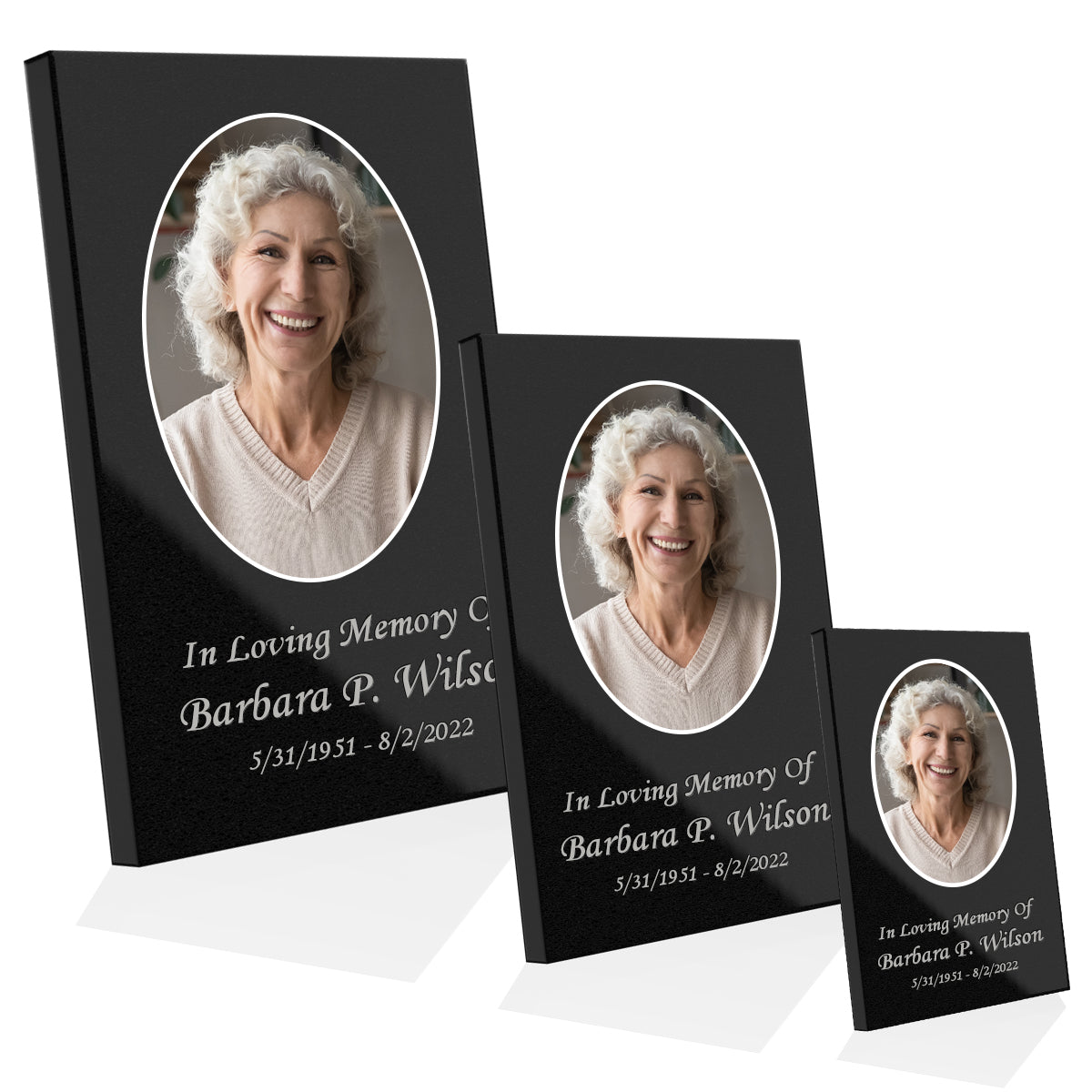 Custom Printed Portrait Granite Plaque - Vertical