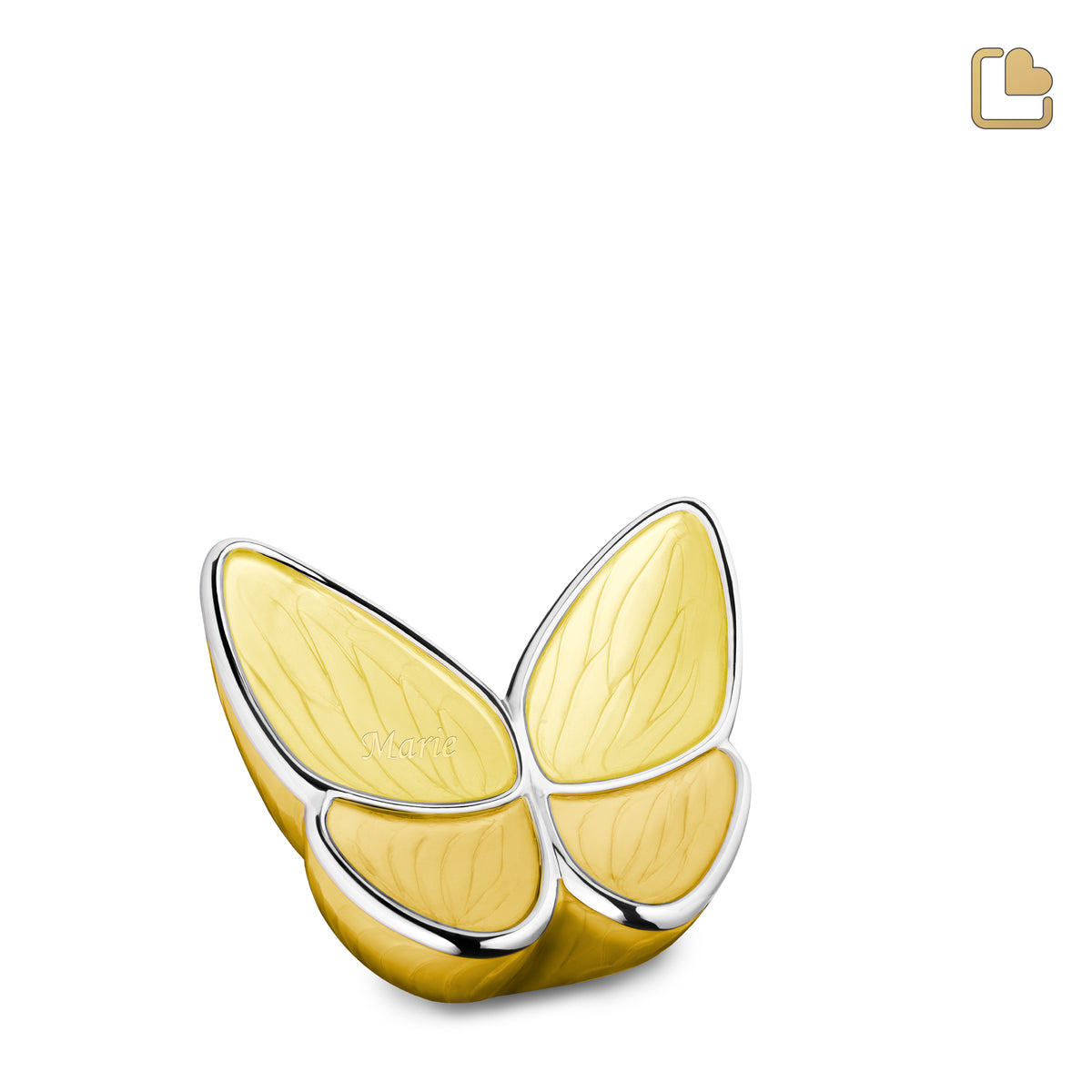 Keepsake Wings of Hope Butterfly Pearl Yellow Cremation Urn