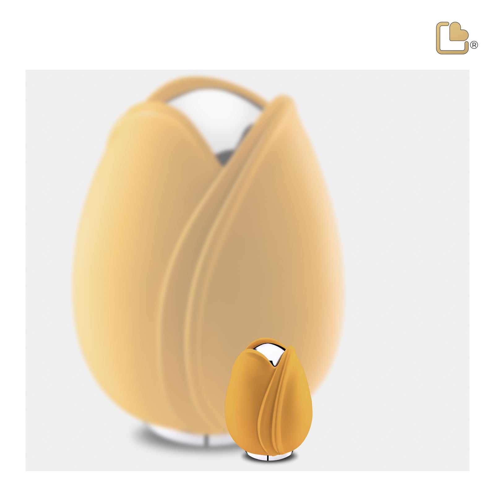 Tulip Keepsake Urn Yellow & Polished Silver