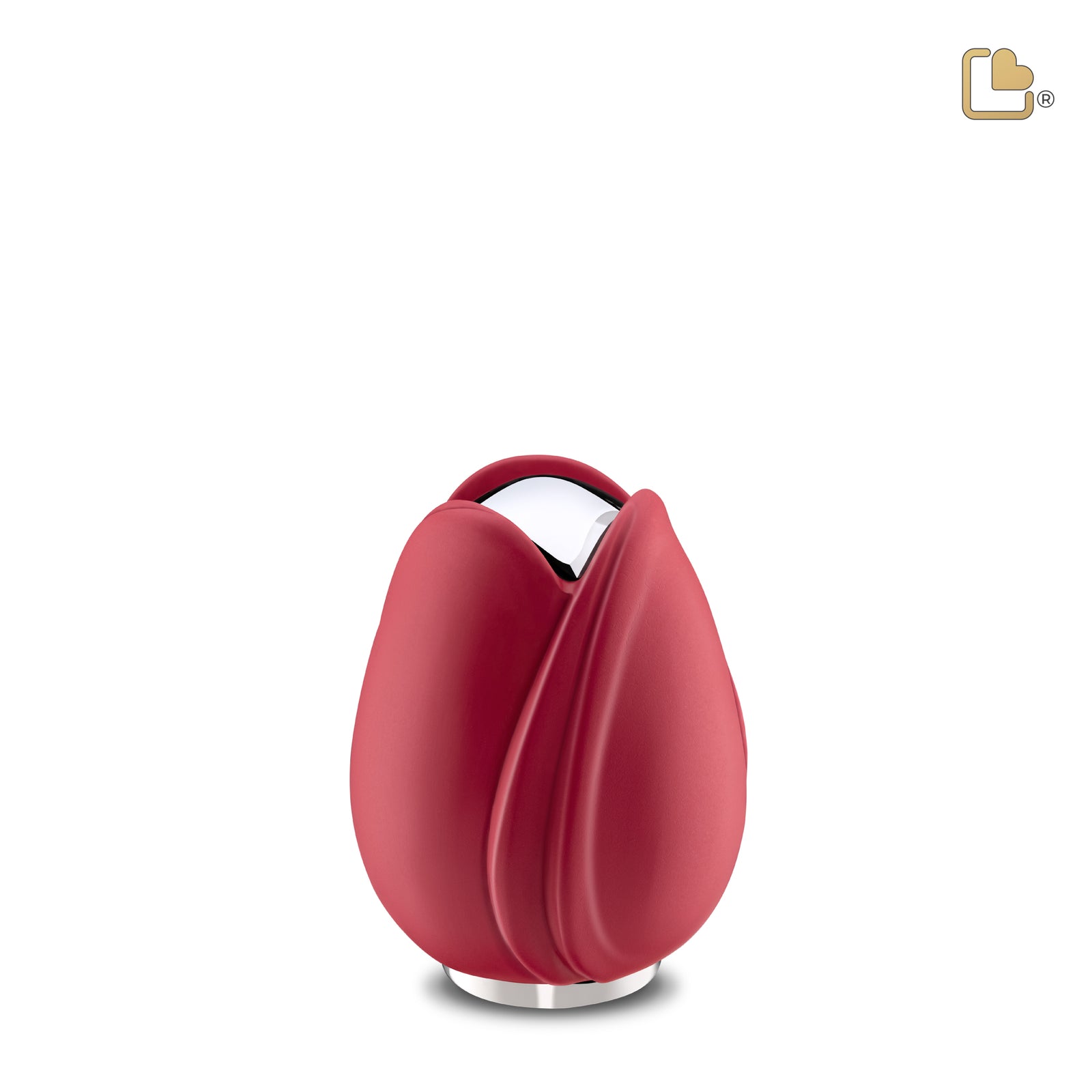 Tulip Keepsake Urn Red & Polished Silver