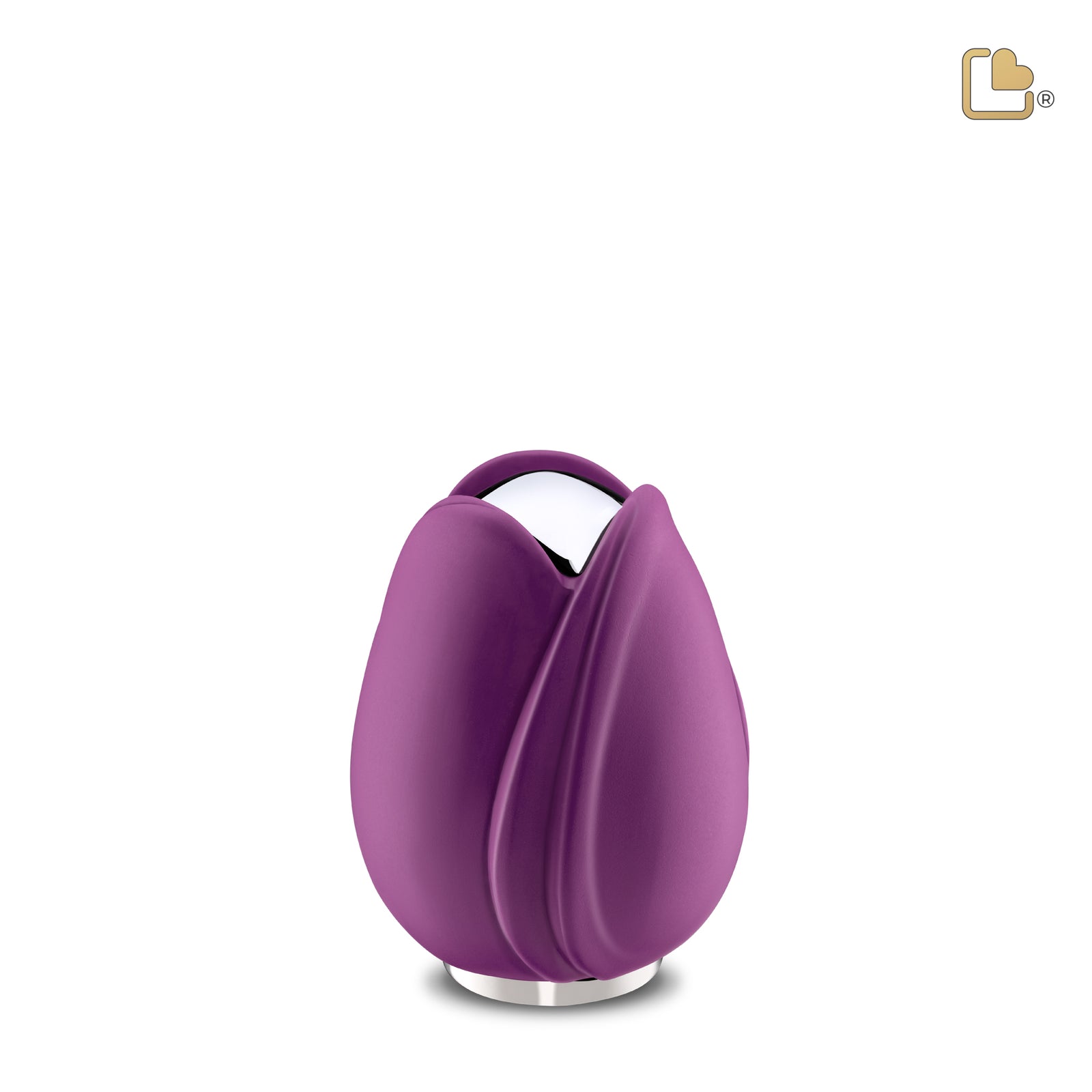 Tulip Keepsake Urn Purple & Polished Silver