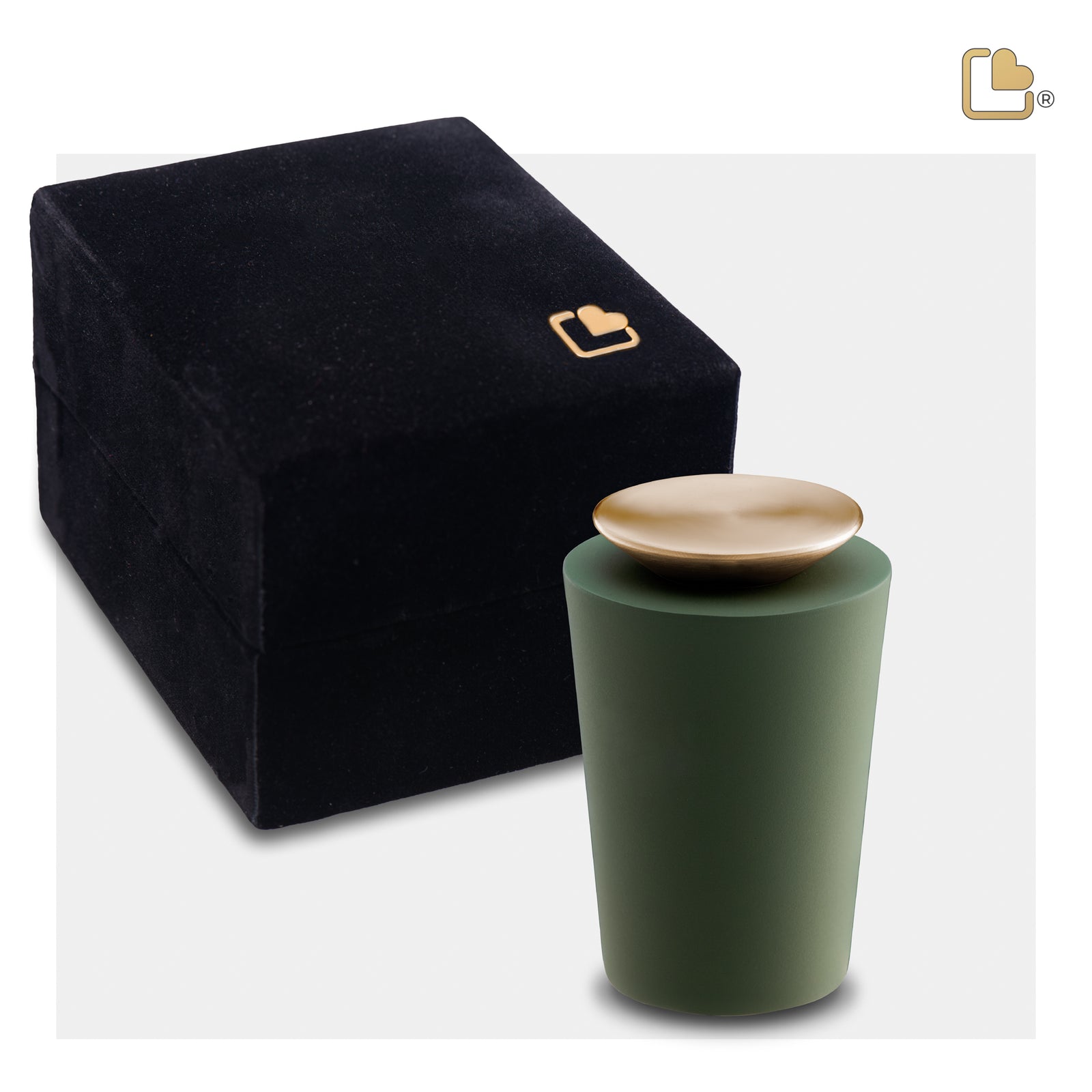 Crescent Tall Keepsake Urn Sage Green & Brushed Gold