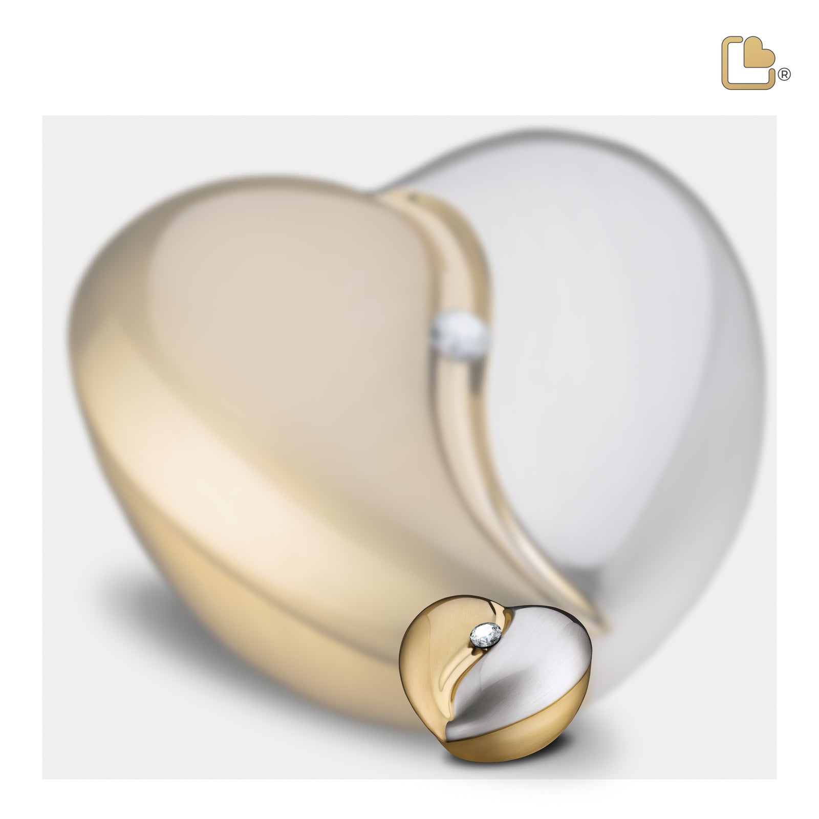 HeartFelt Keepsake Urn Brushed Gold With Crystal