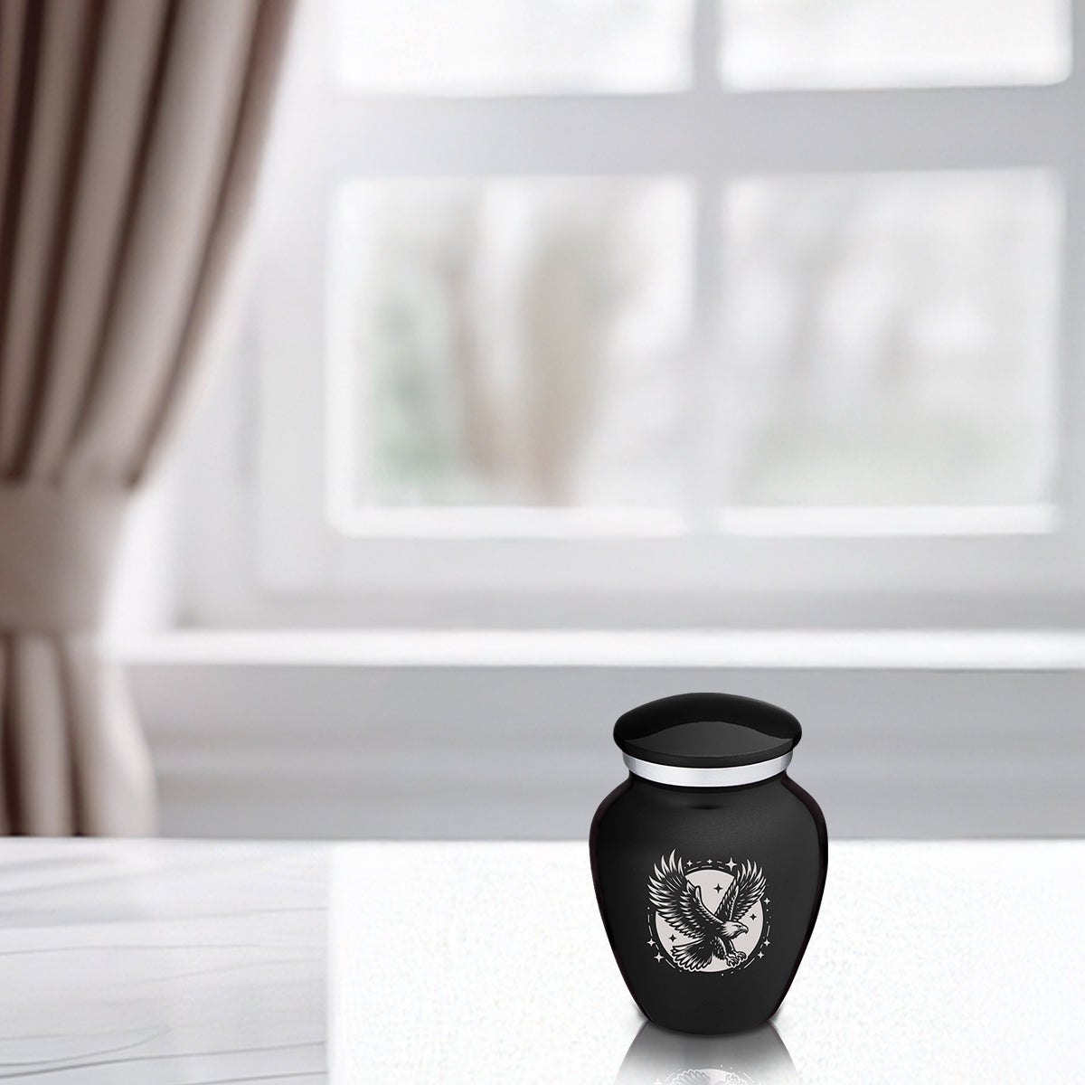 Keepsake Embrace Black Flying Eagle Cremation Urn