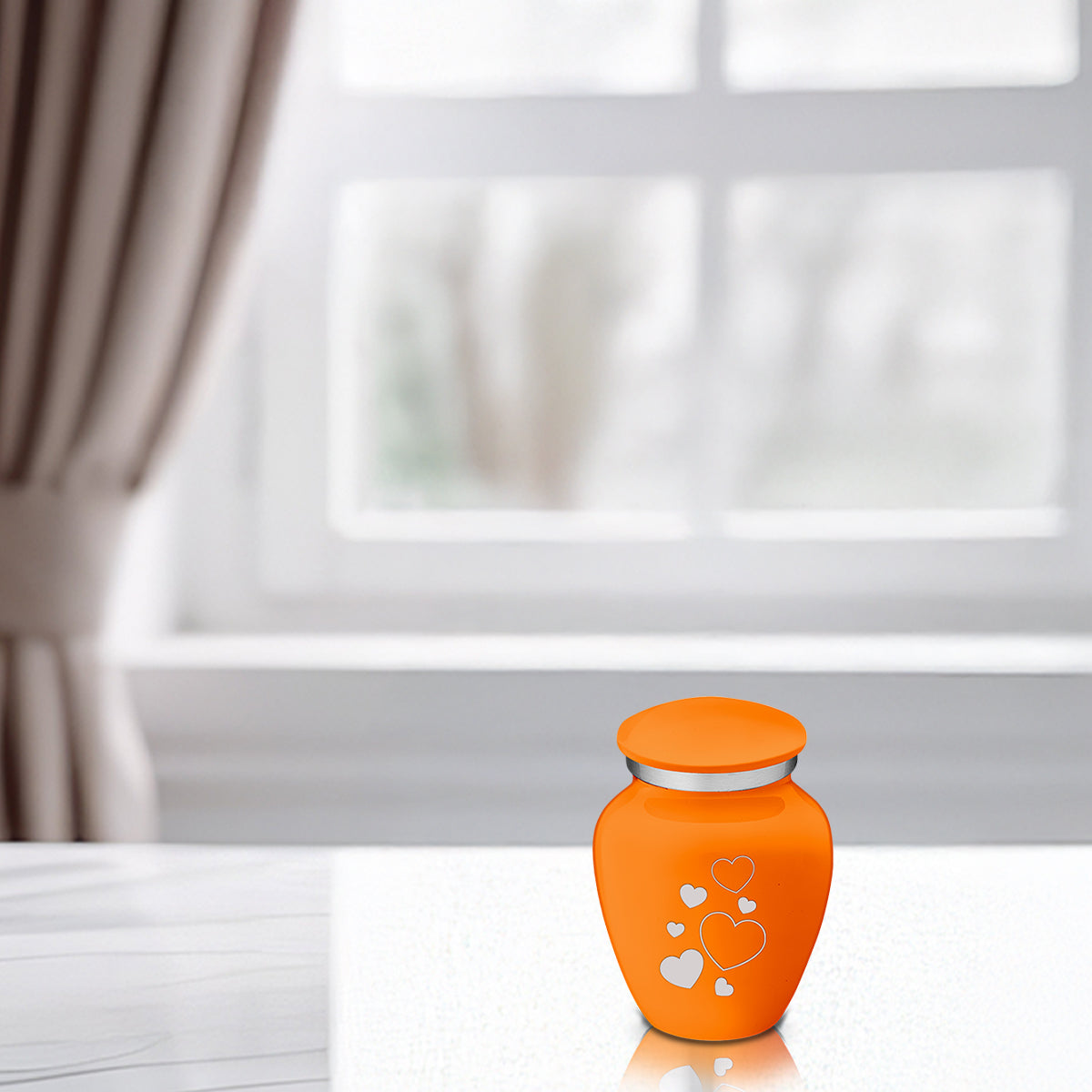 Keepsake Embrace Burnt Orange Floating Heart Cremation Urn