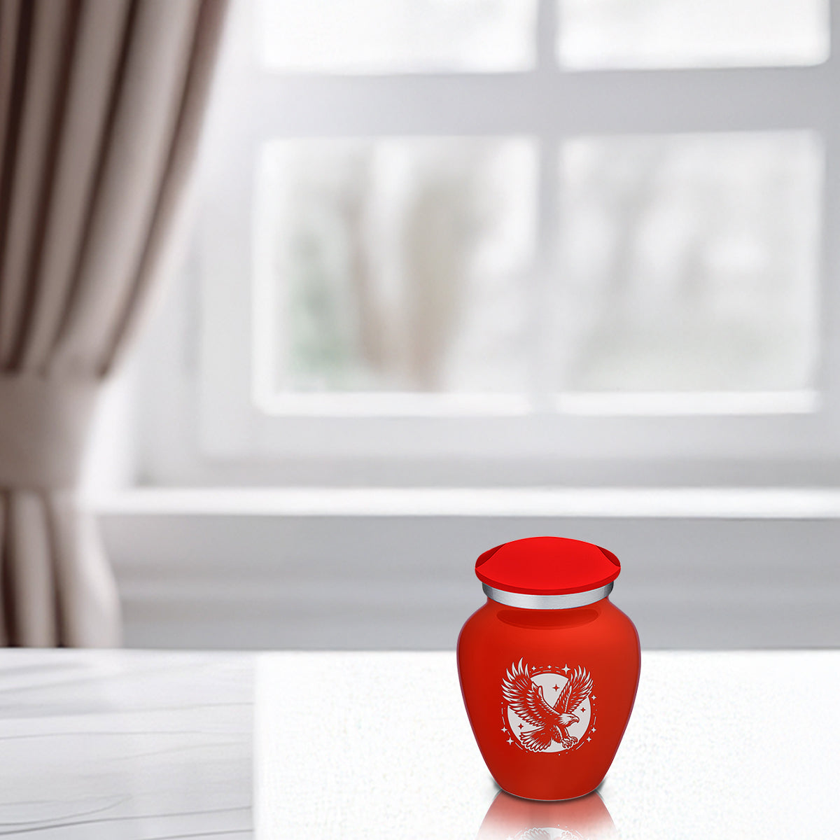 Keepsake Embrace Bright Red Flying Eagle Cremation Urn