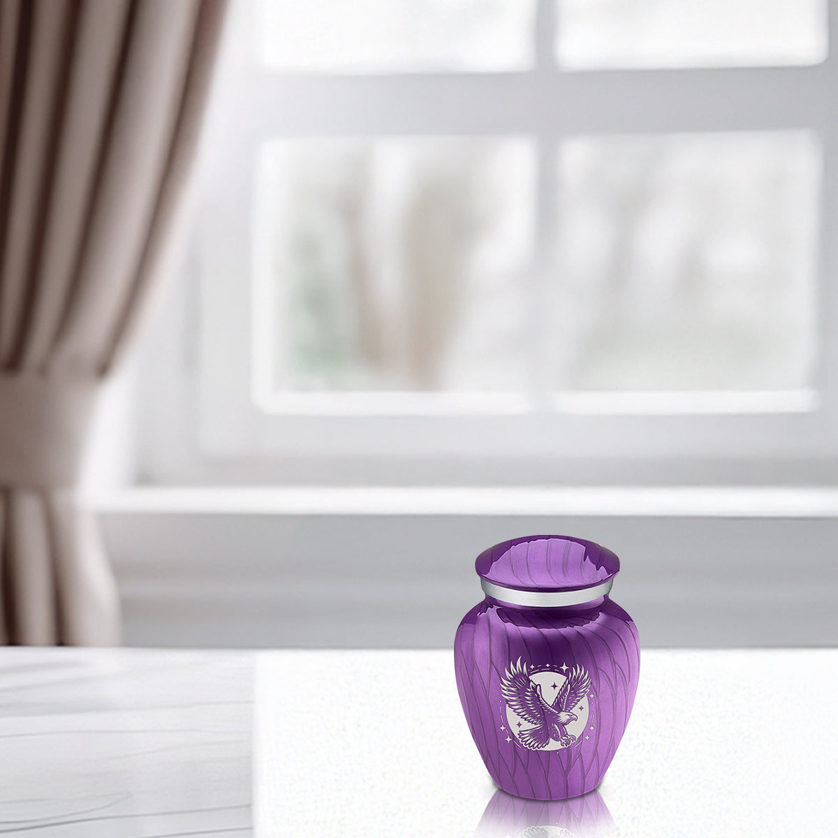 Keepsake Embrace Pearl Purple Flying Eagle Cremation Urn