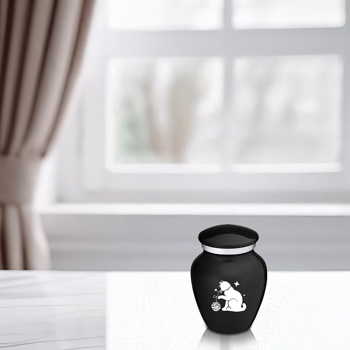 Keepsake Embrace Black Pet Fun Cat Cremation Urn