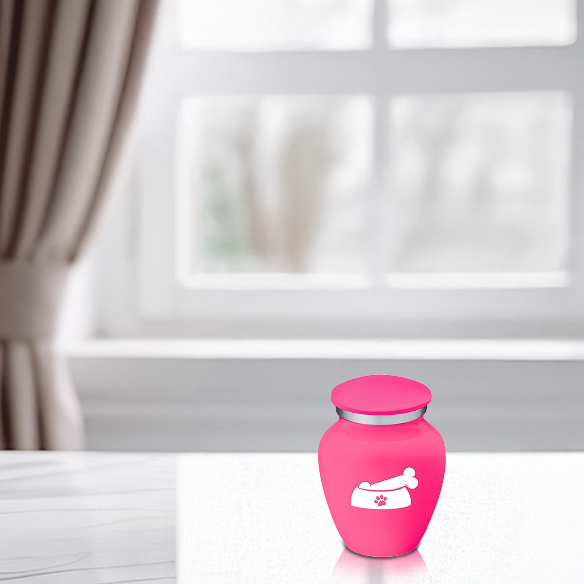 Keepsake Embrace Bright Pink Pet Dog Bone Cremation Urn
