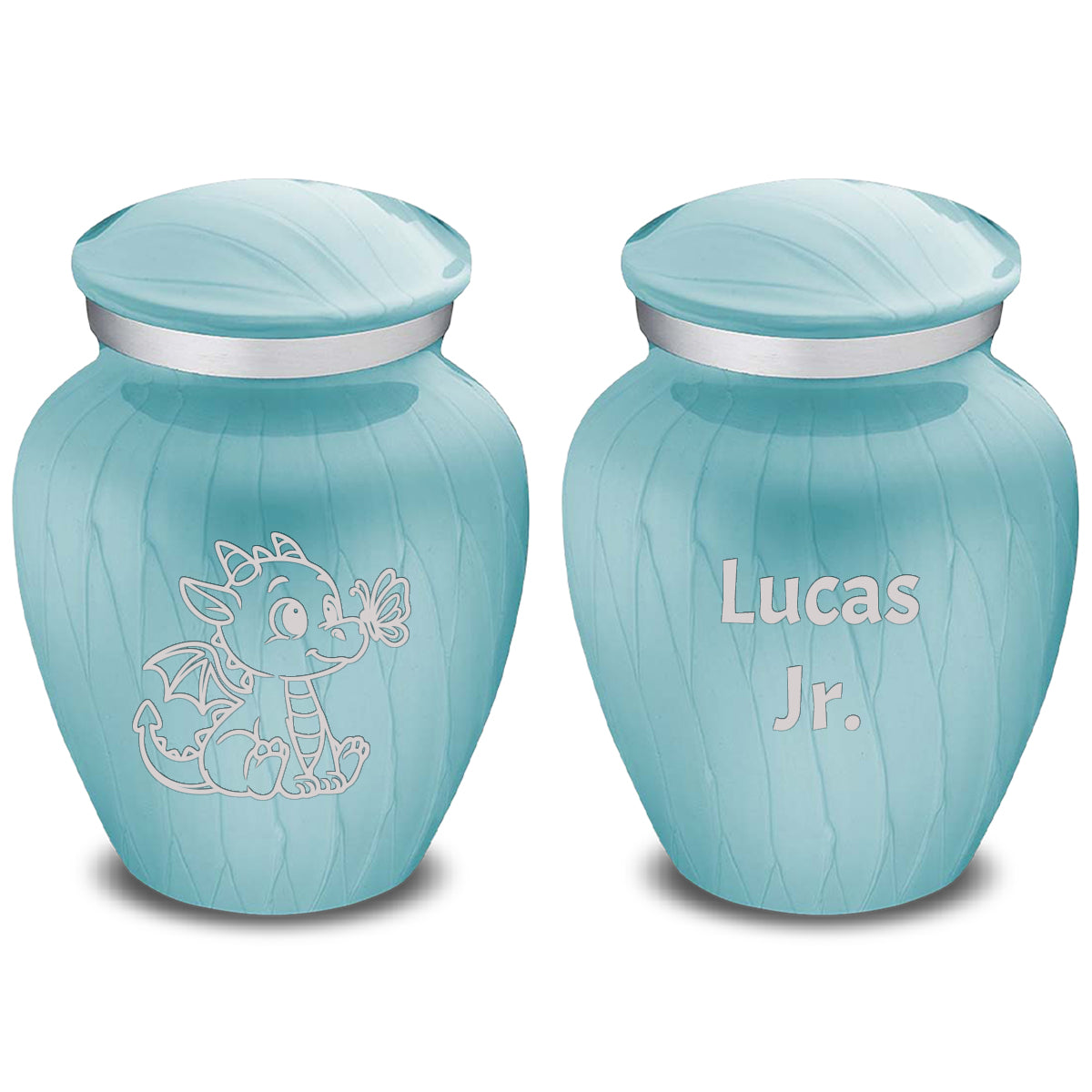 Keepsake Embrace Pearl Light Blue Baby Dragon Cremation Urn