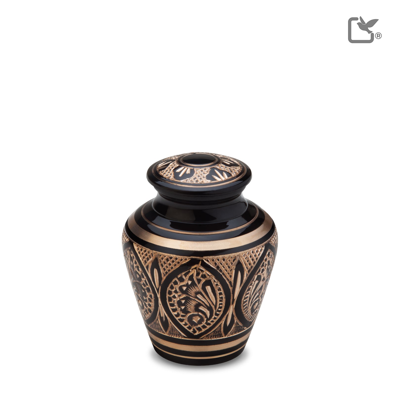 Keepsake Black & Gold Cremation Urn - COMFORT by LoveUrns