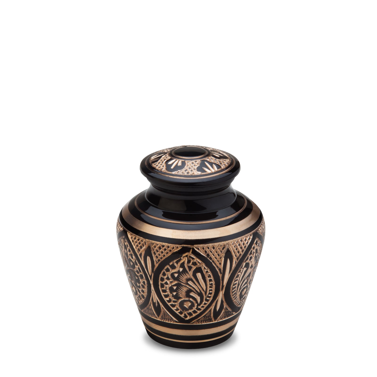 Keepsake Black & Gold Cremation Urn - COMFORT by LoveUrns
