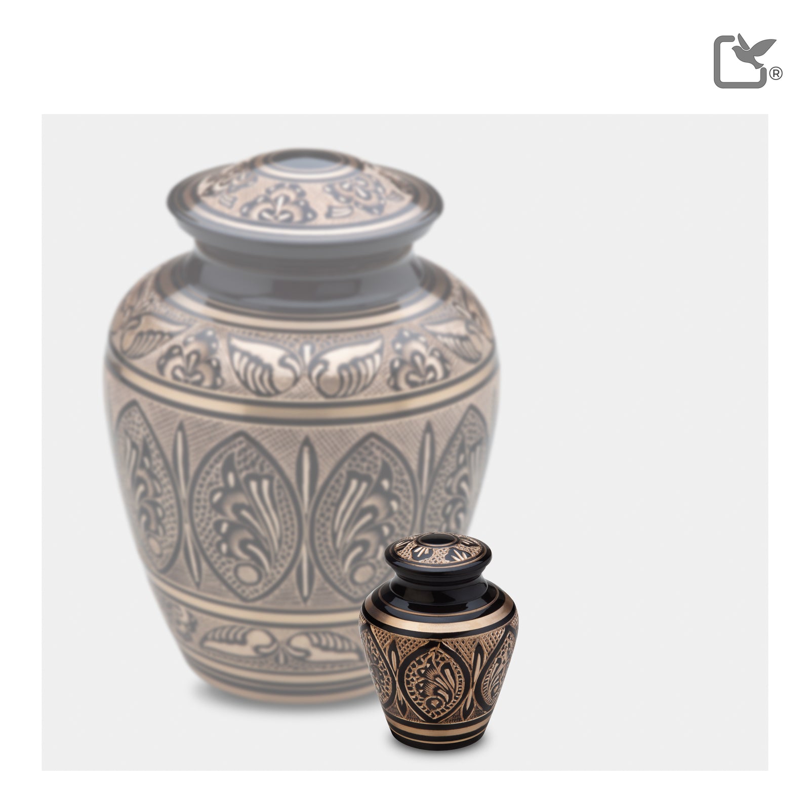 Keepsake Black & Gold Cremation Urn - COMFORT by LoveUrns