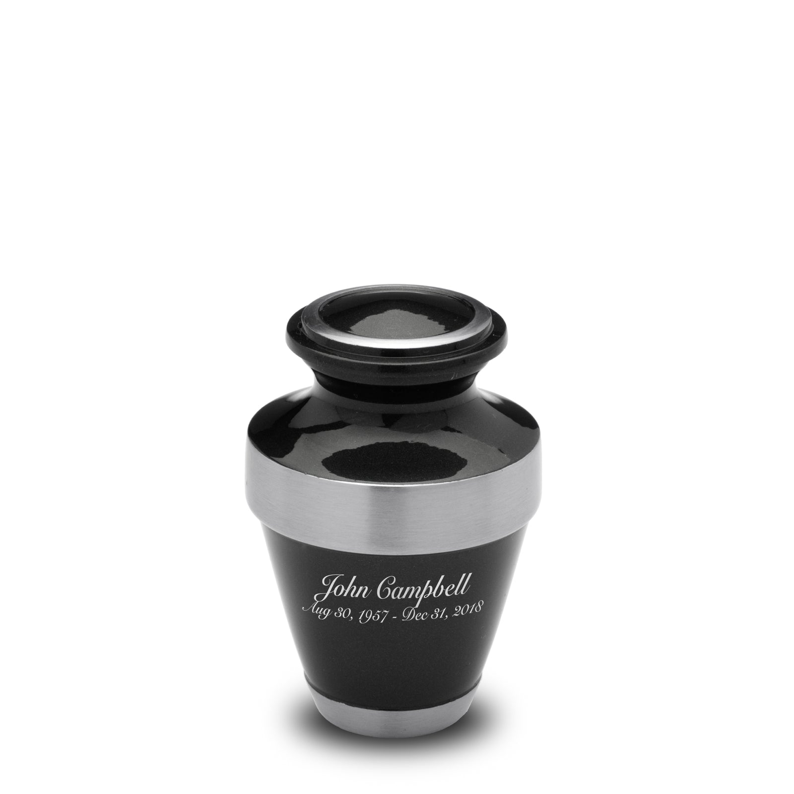 Espana Keepsake Urn Midnight & Brushed Pewter