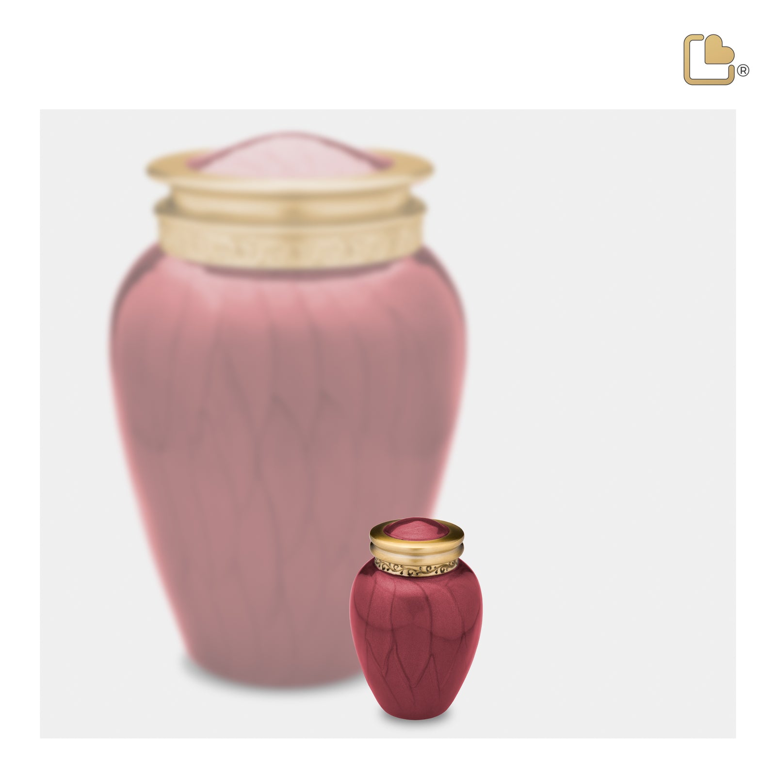 Blessing Keepsake Urn Pearl Crimson & Brushed Gold