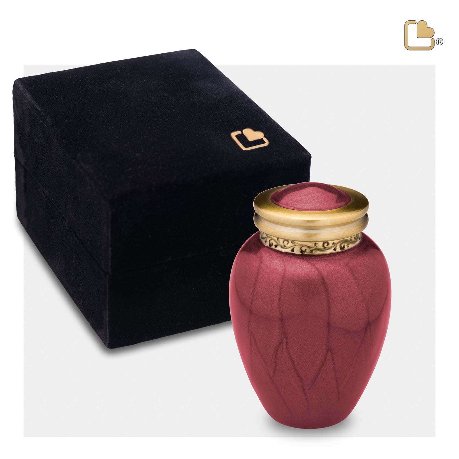 Blessing Keepsake Urn Pearl Crimson & Brushed Gold