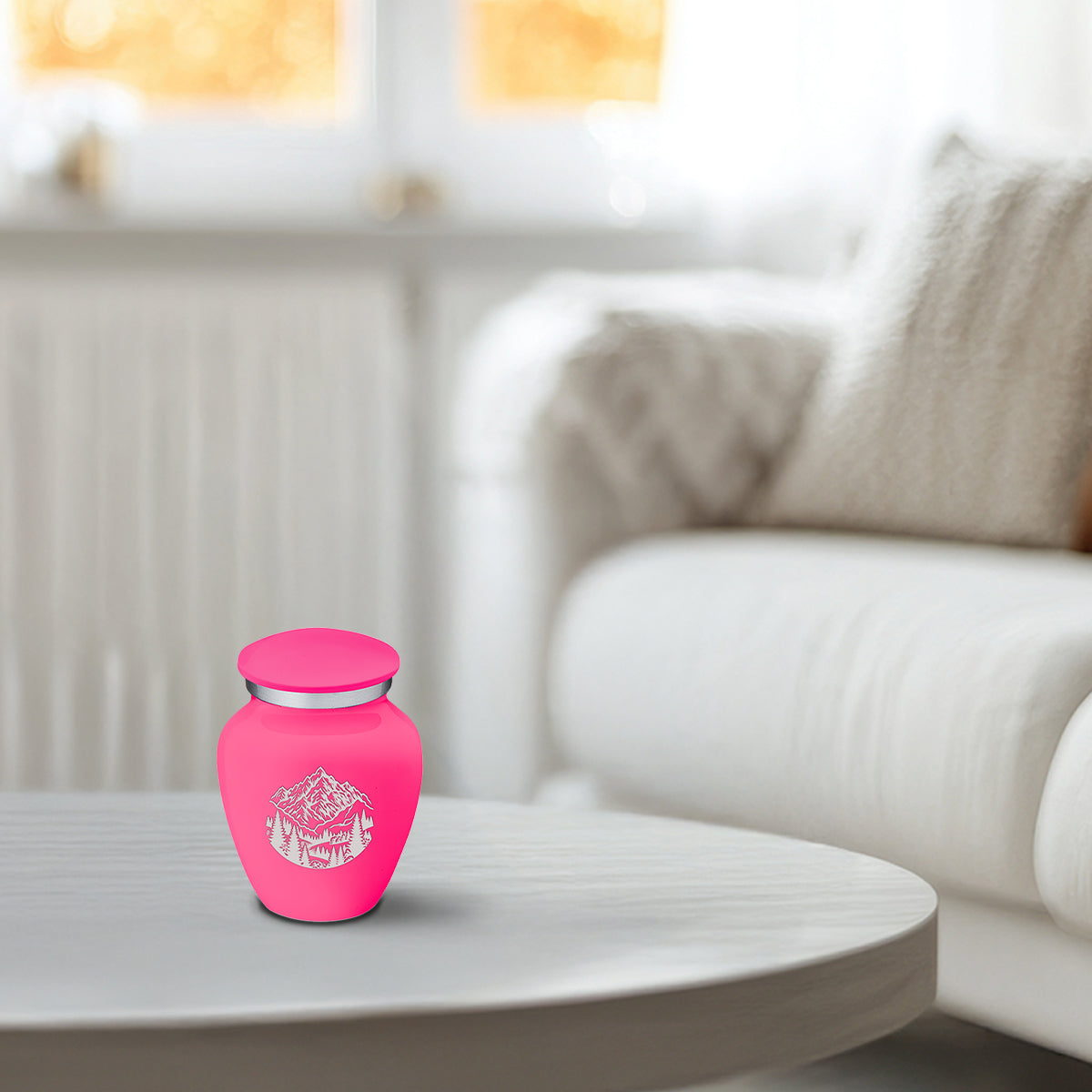 Keepsake Embrace Bright Pink Rocky Mountains Cremation Urn