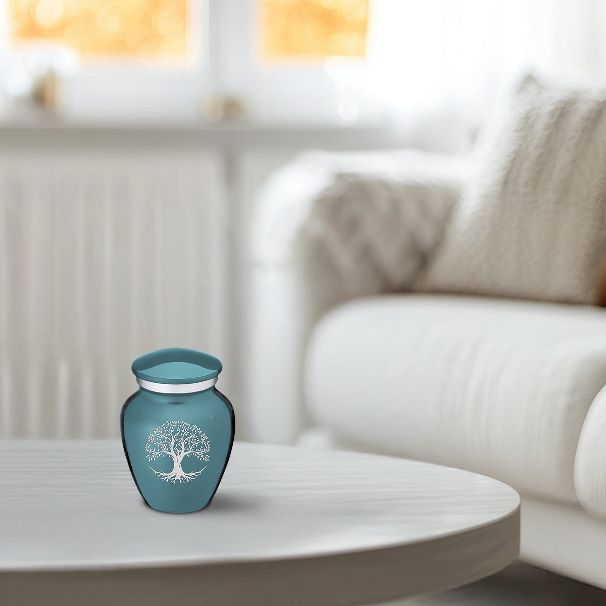 Keepsake Embrace Teal Tree of Life Cremation Urn