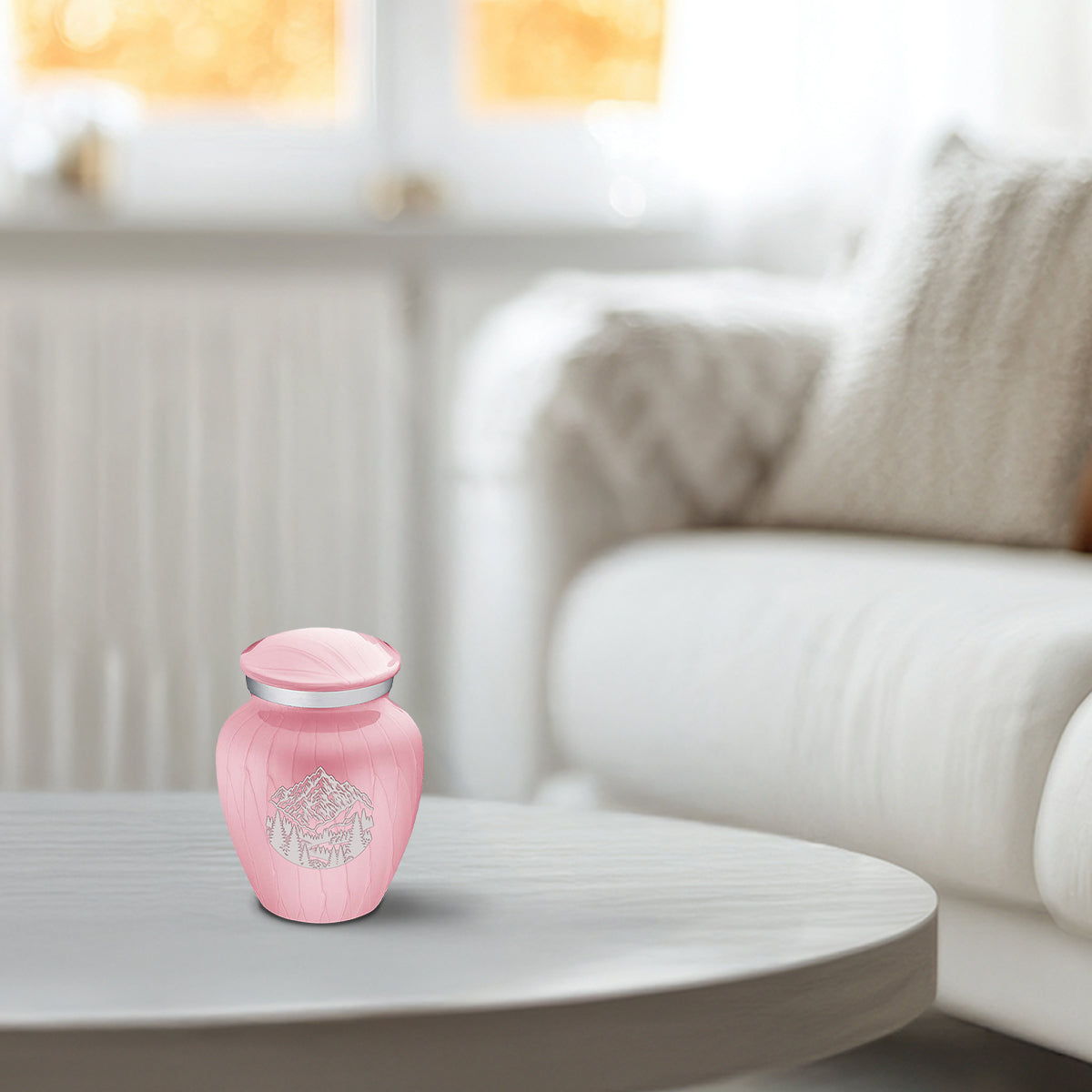 Keepsake Embrace Pearl Pink Rocky Mountains Cremation Urn