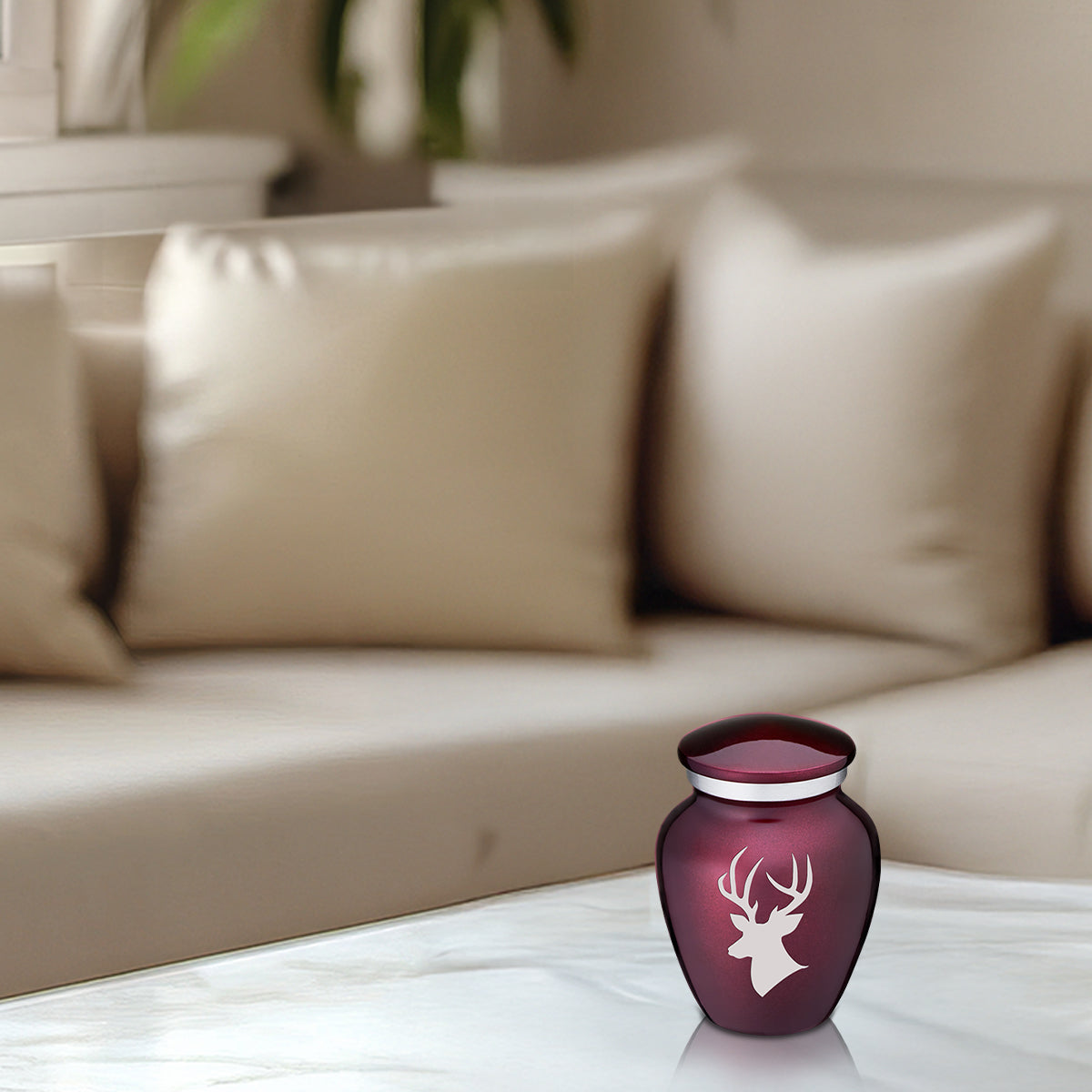 Keepsake Embrace Cherry Purple Deer Cremation Urn