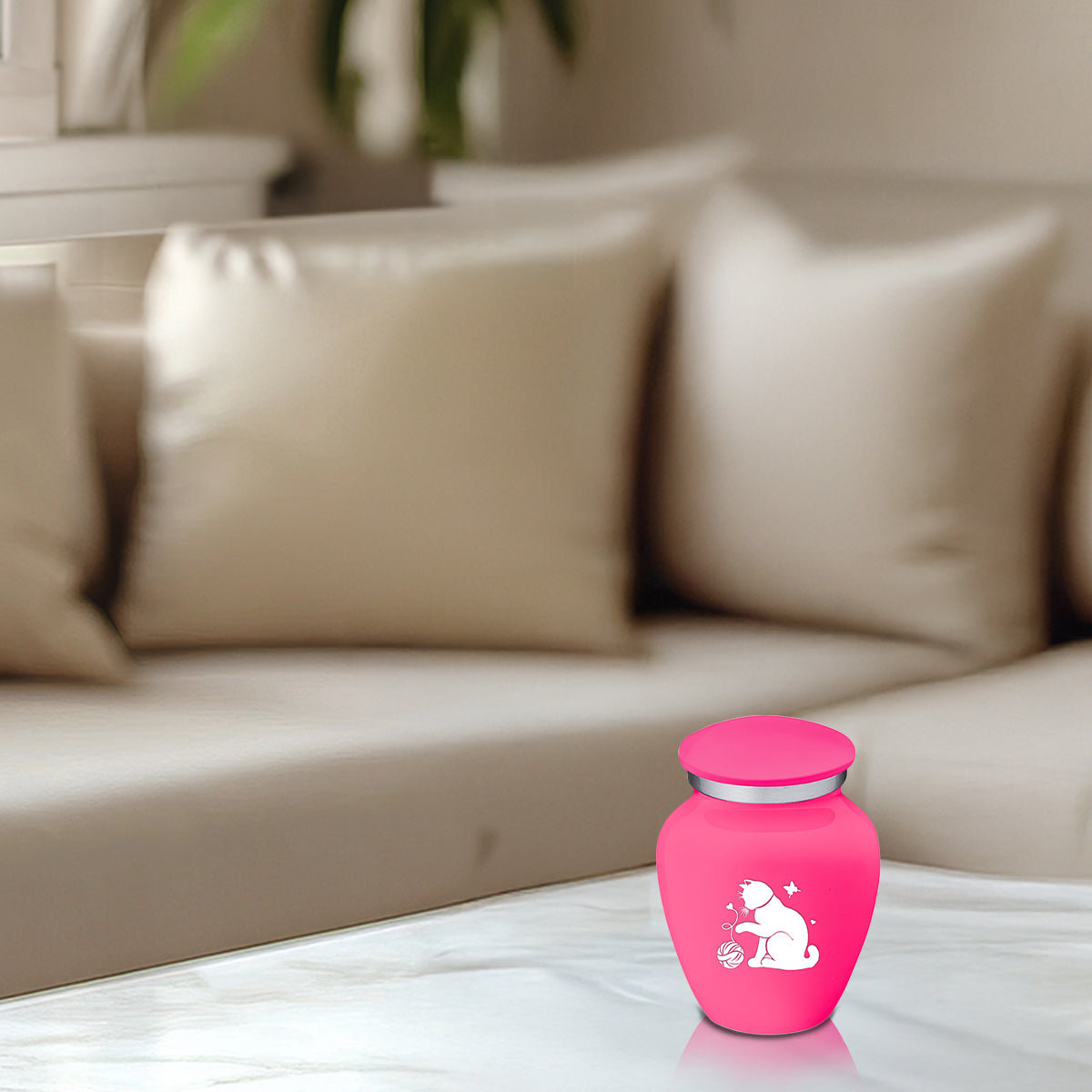 Keepsake Embrace Bright Pink Pet Fun Cat Cremation Urn