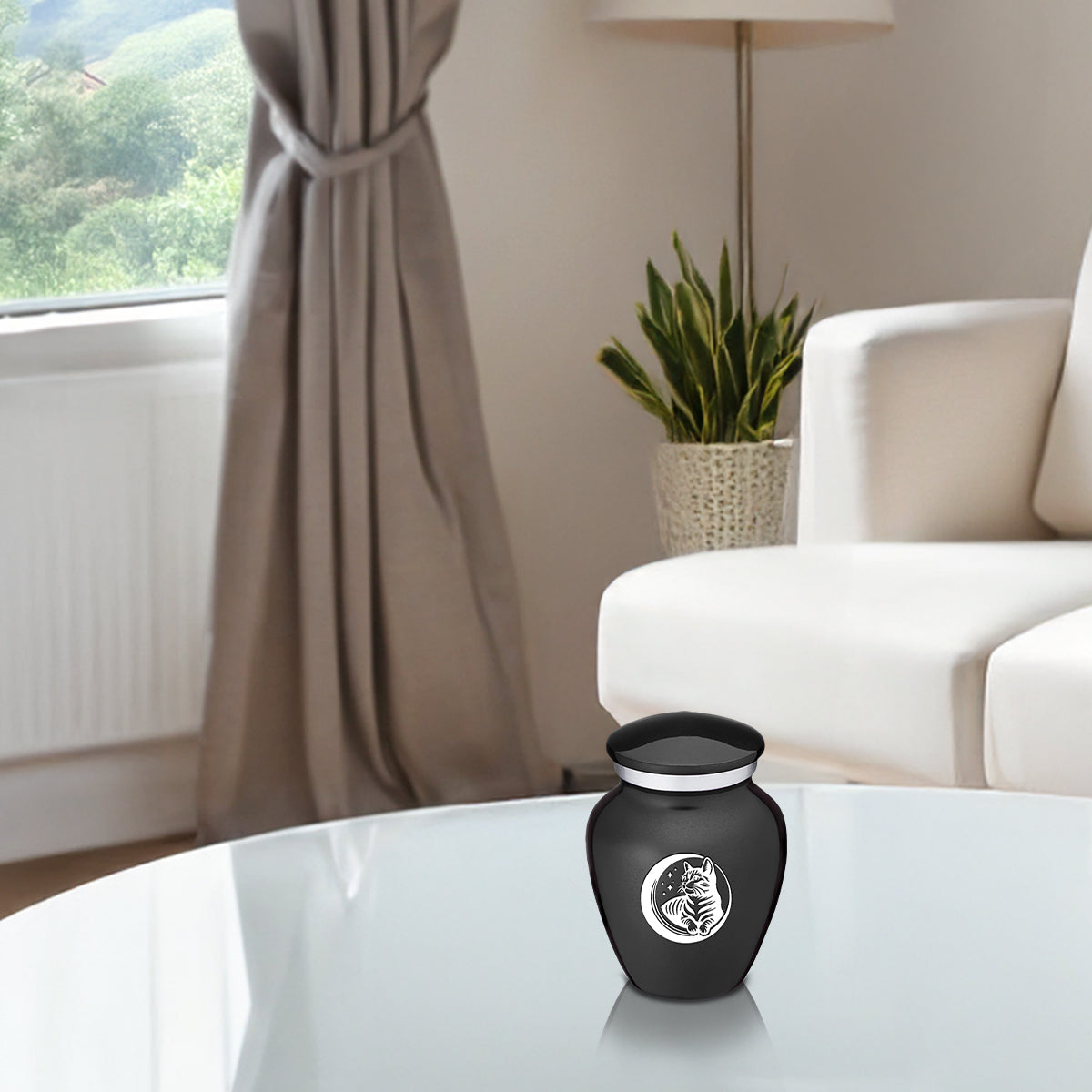 Keepsake Embrace Charcoal Pet Cute Cat Cremation Urn