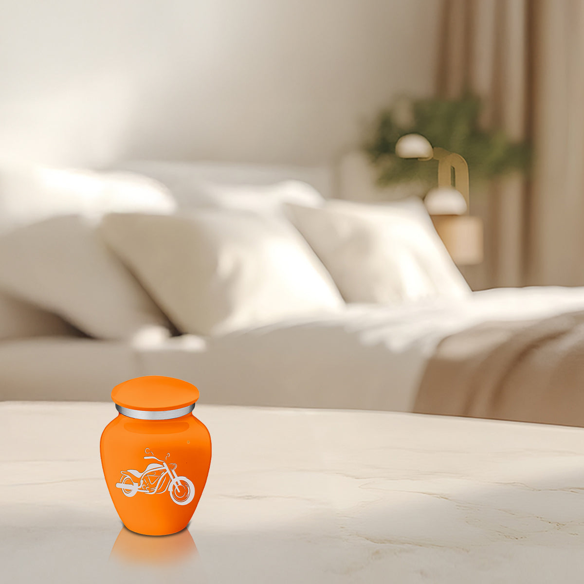 Keepsake Embrace Burnt Orange Motorcycle Cremation Urn