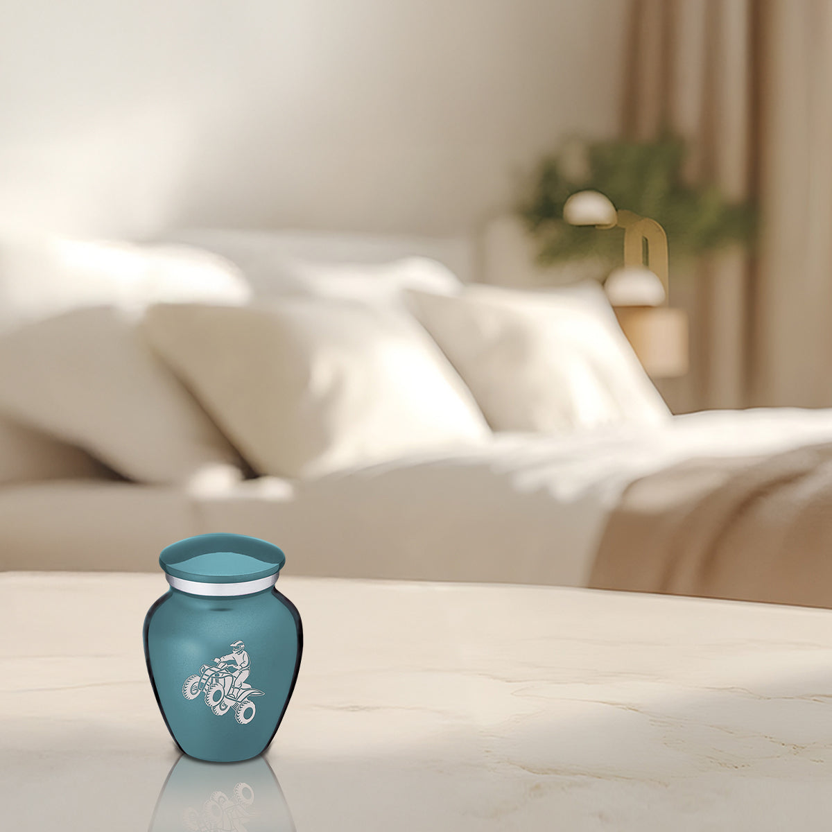 Keepsake Embrace Teal ATV Cremation Urn