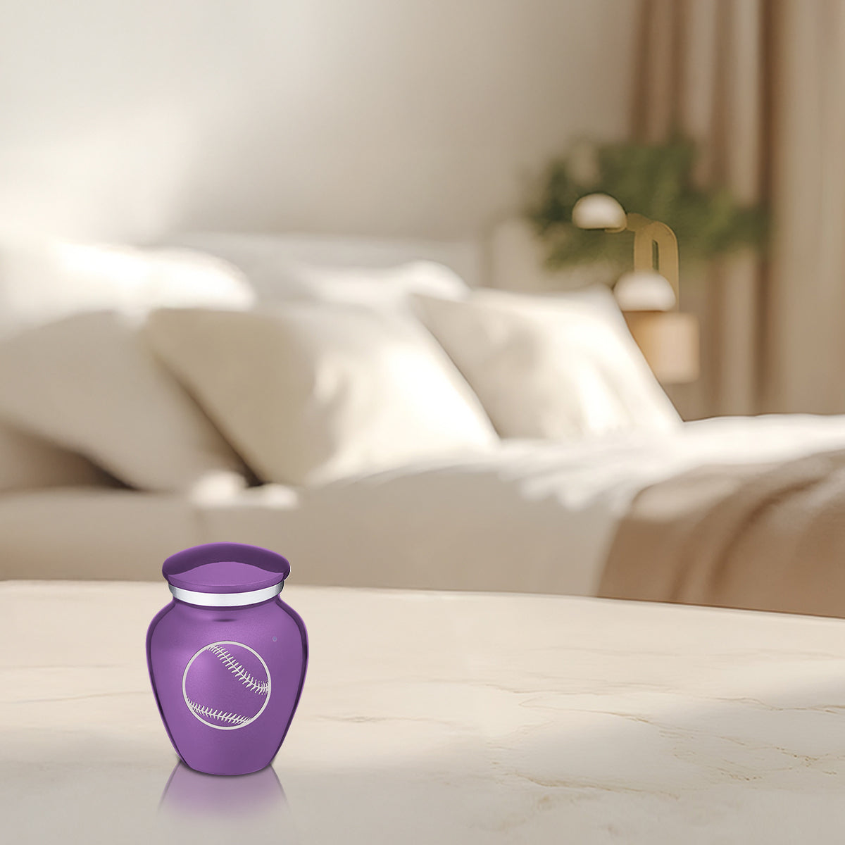 Keepsake Embrace Purple Baseball Cremation Urn