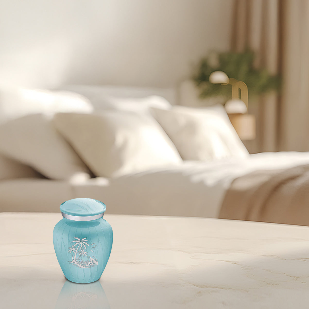 Keepsake Embrace Pearl Light Blue Palm Beach Cremation Urn