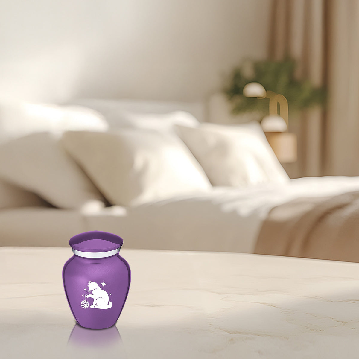 Keepsake Embrace Purple Pet Fun Cat Cremation Urn
