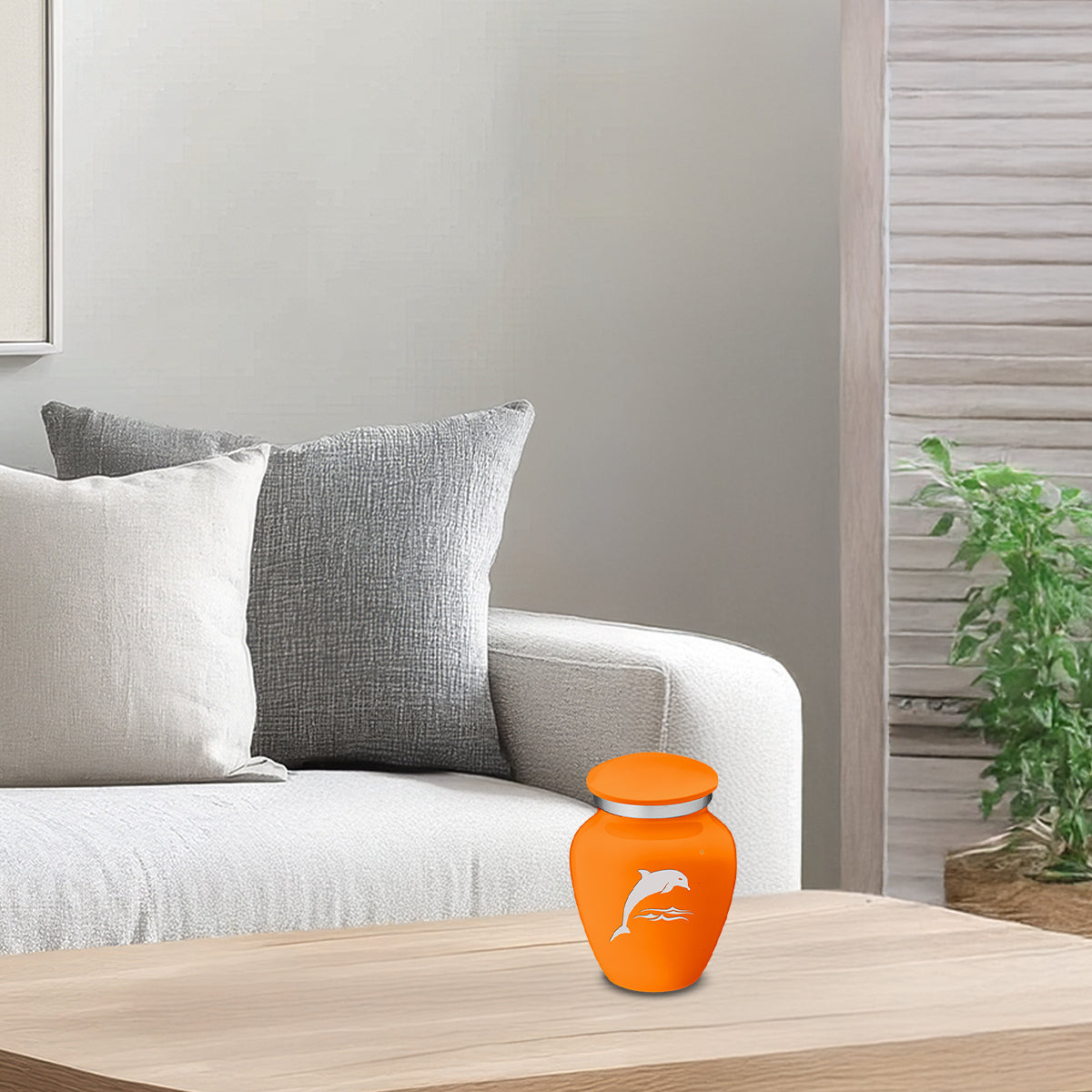 Keepsake Embrace Burnt Orange Dolphin Cremation Urn