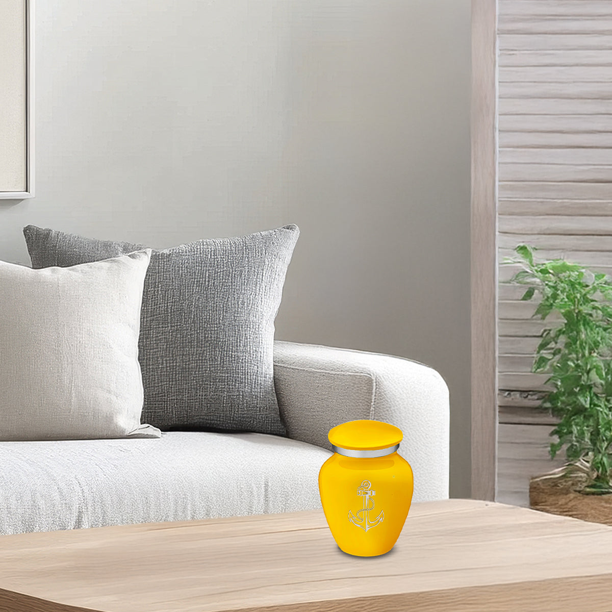 Keepsake Embrace Yellow Anchor Cremation Urn