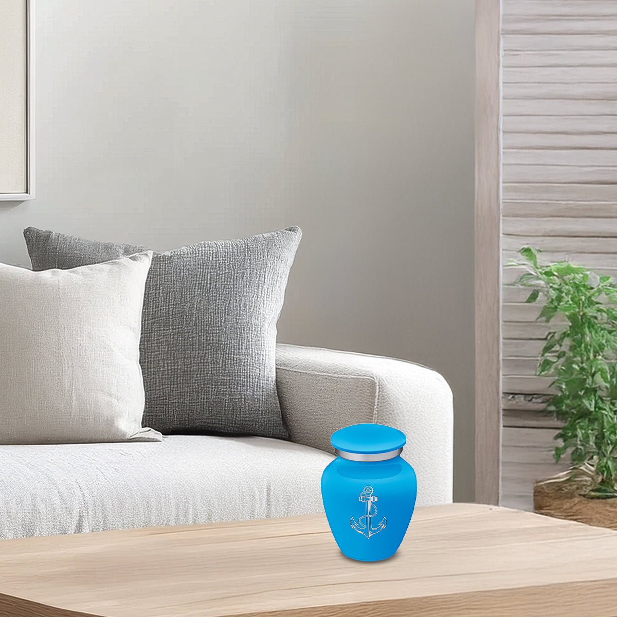 Keepsake Embrace Racing Blue Anchor Cremation Urn