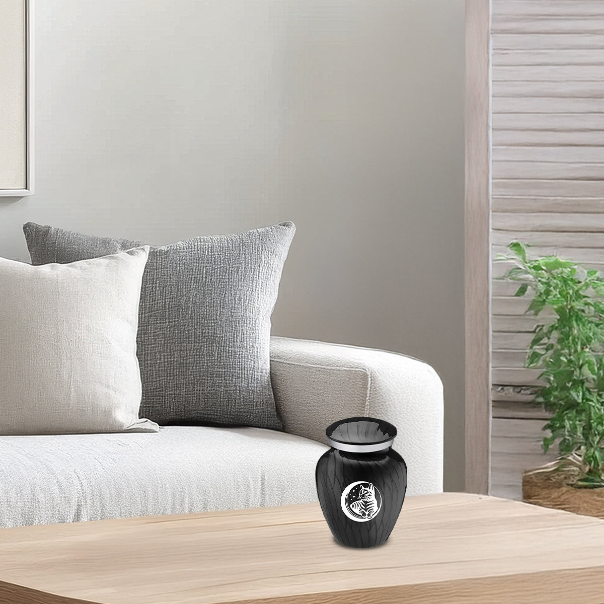 Keepsake Embrace Pearl Black Pet Cute Cat Cremation Urn