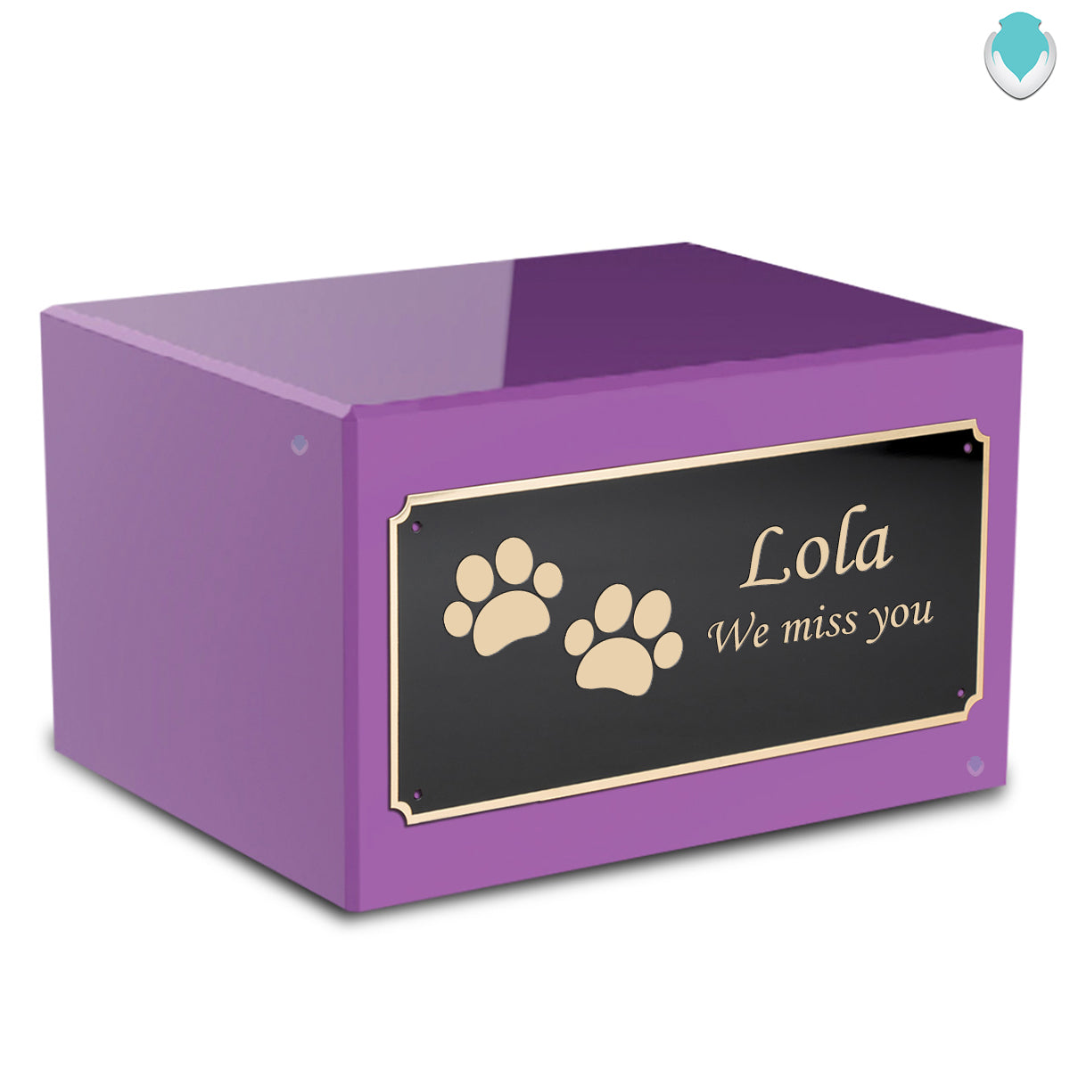 Heritage Purple Walking Paws Large Pet Cremation Box Urn