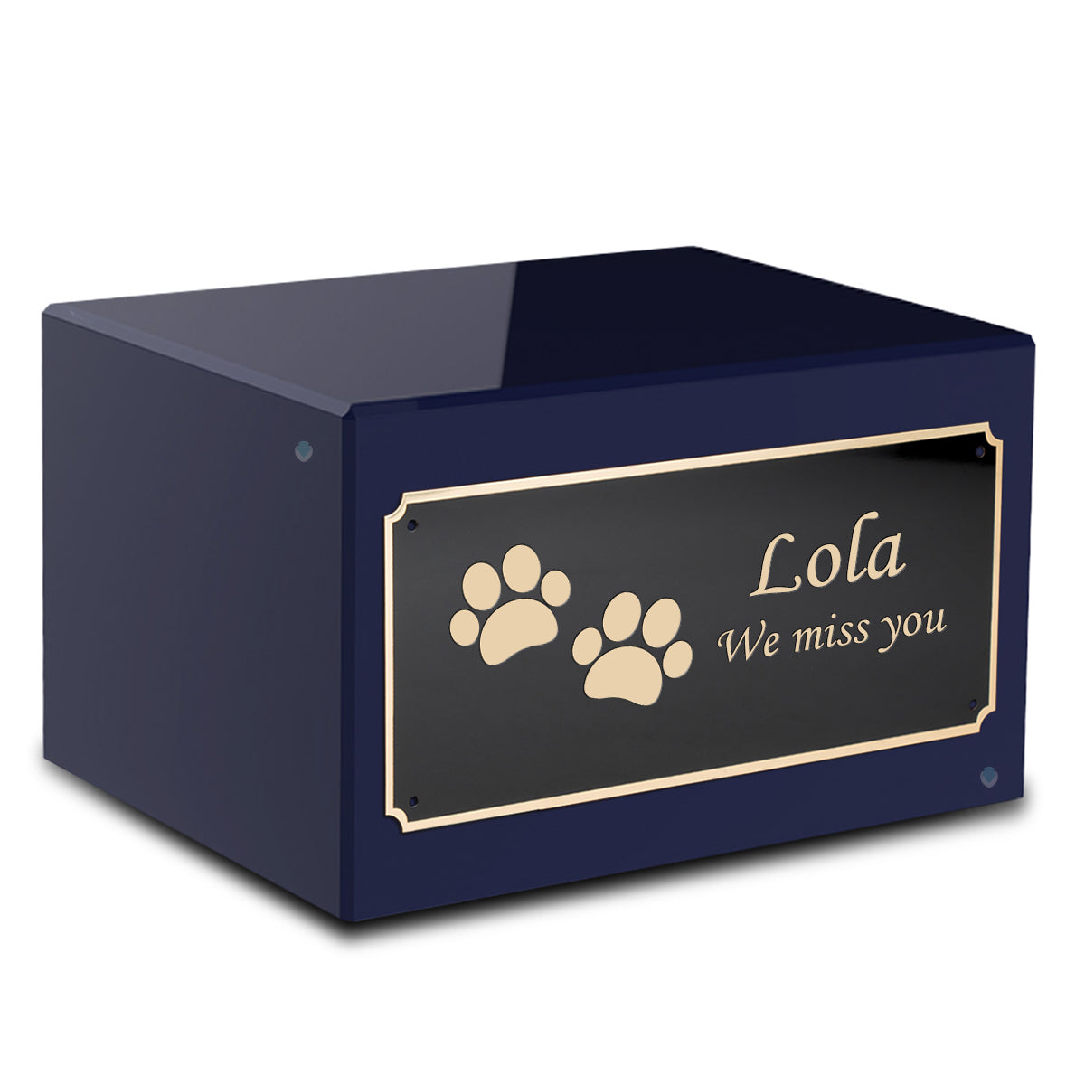 Heritage Navy Walking Paws Large Pet Cremation Box Urn