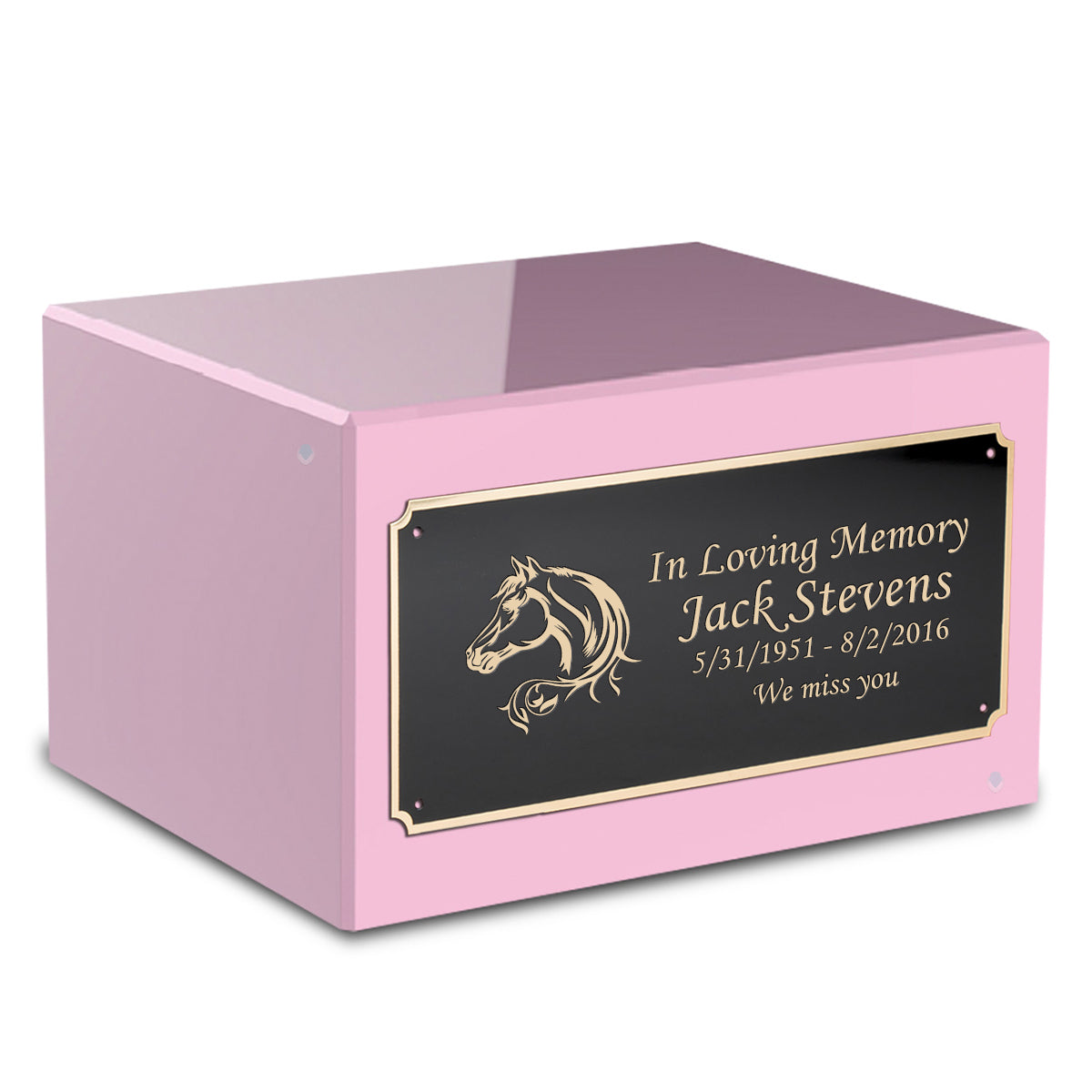 Custom Engraved Heritage Light Pink Adult Cremation Urn Memorial Box for Ashes