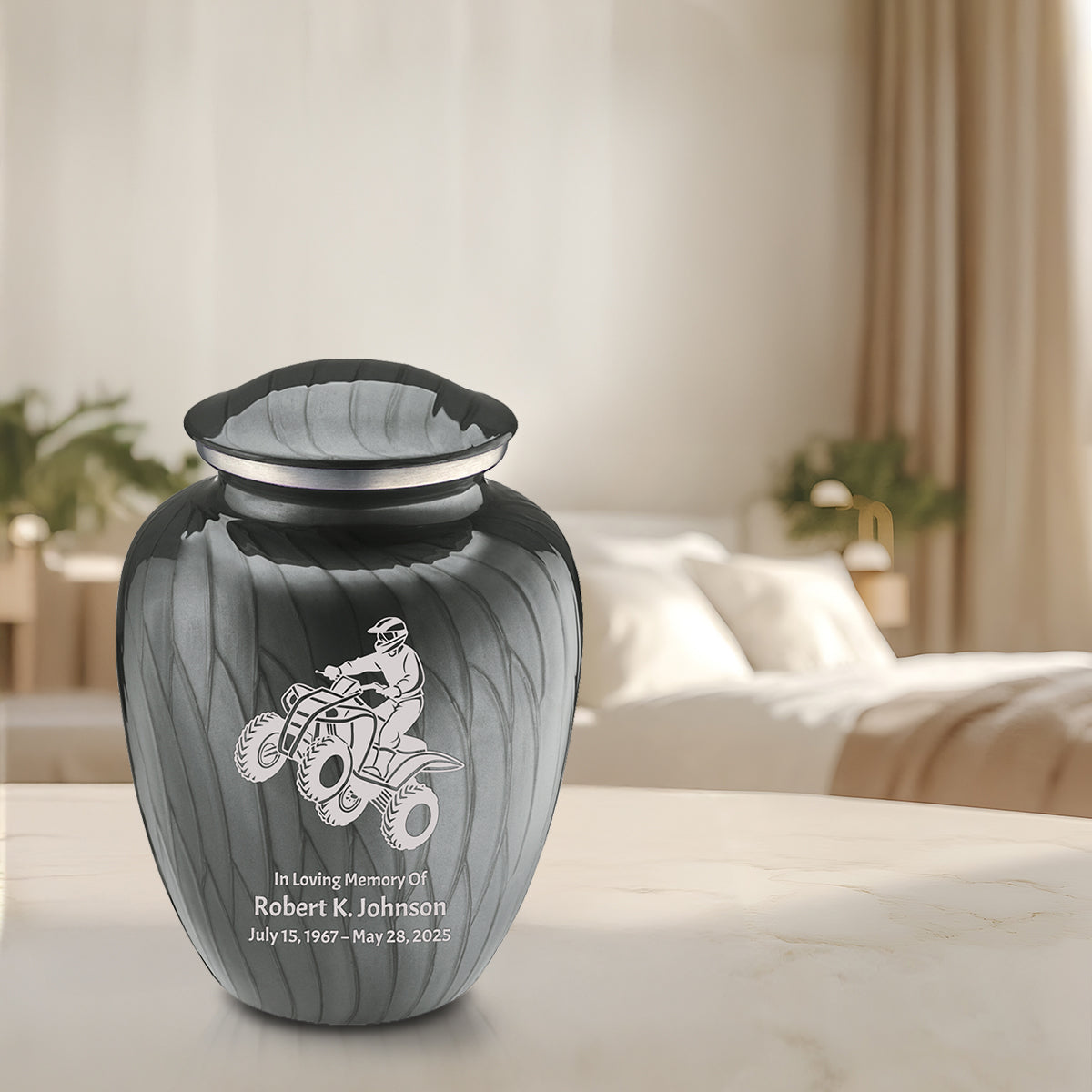 Adult Embrace Pearl Silver ATV Cremation Urn