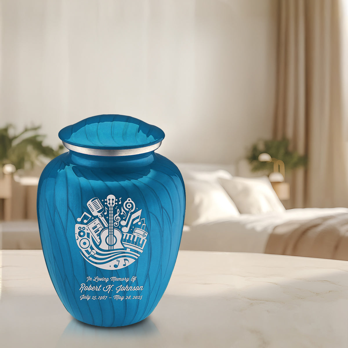 Adult Embrace Pearl Racing Blue Music Cremation Urn