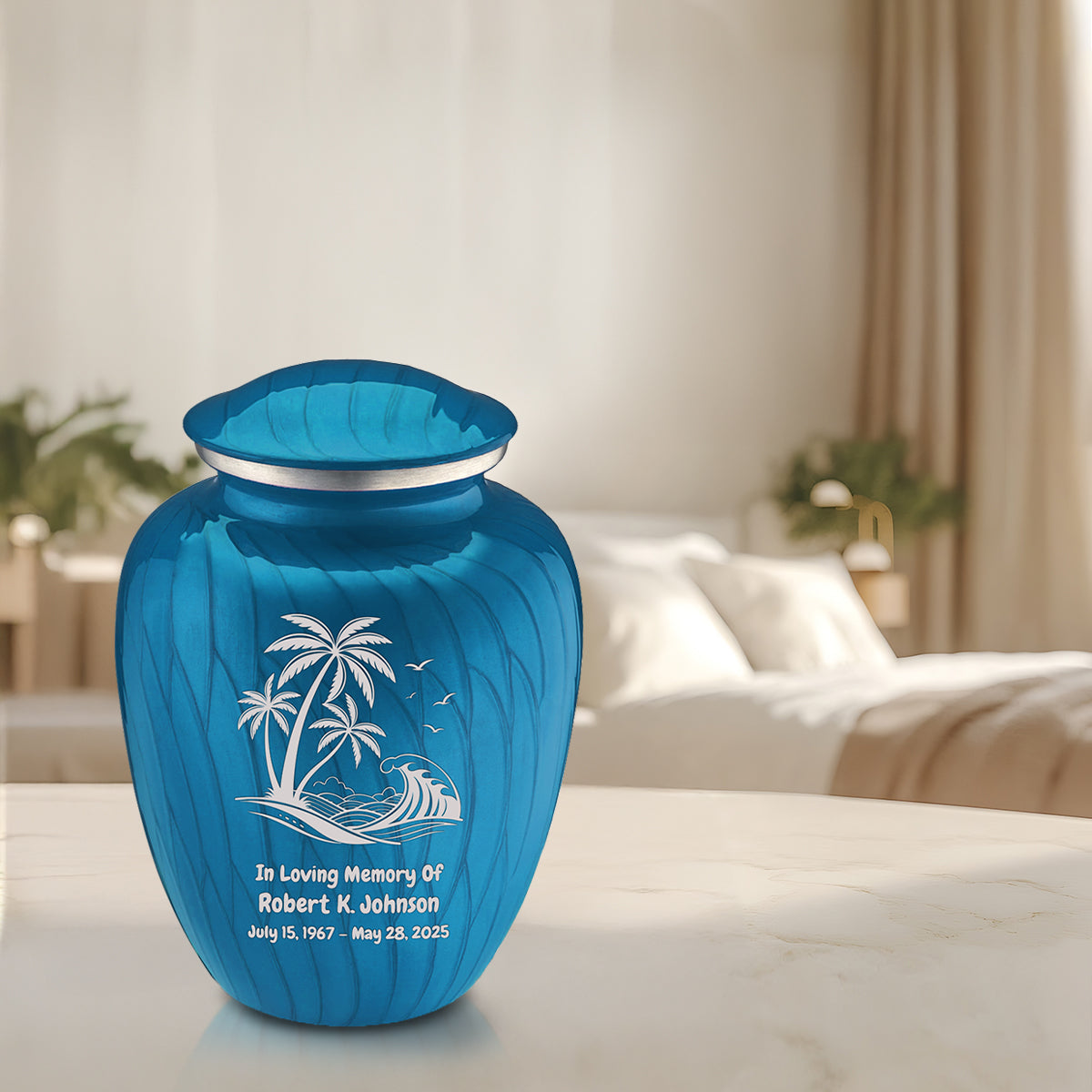 Adult Embrace Pearl Racing Blue Palm Beach Cremation Urn